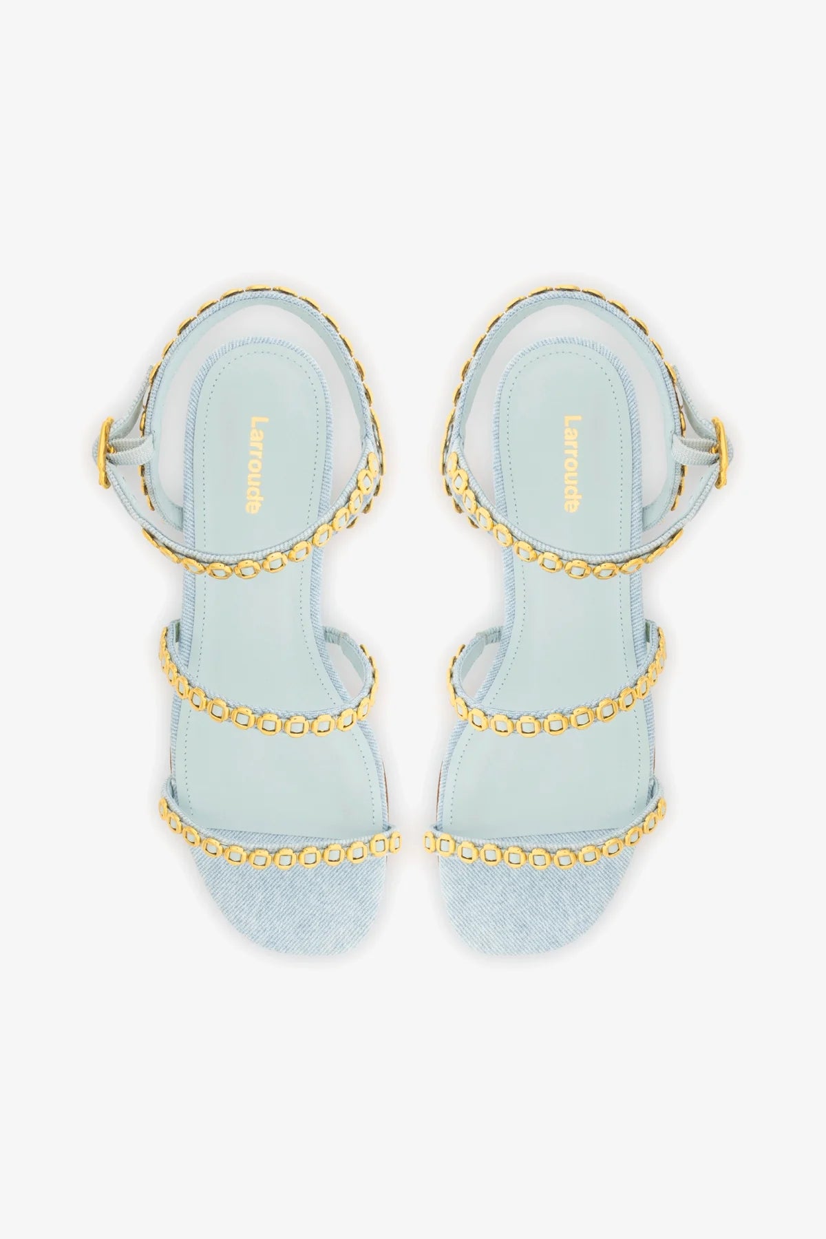 Sandália Flat Milanina Jeans Azul