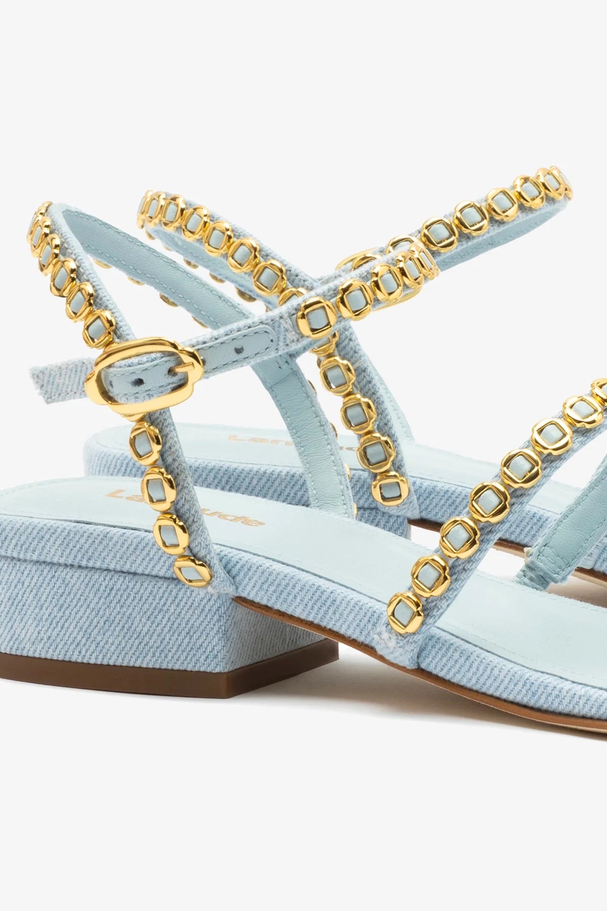 Sandália Flat Milanina Jeans Azul