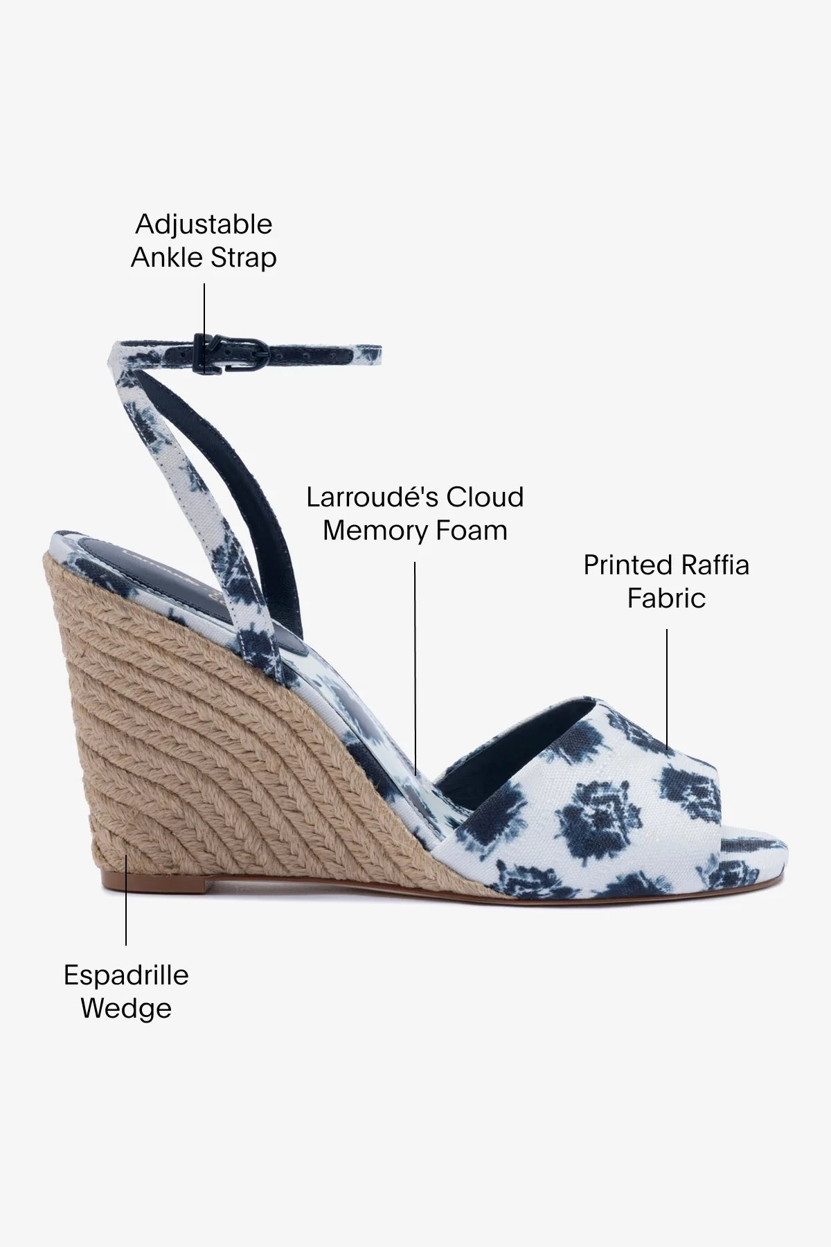 Larroudé x Jonathan Cohen Yves Wedge In Tiedye Ocean Linen