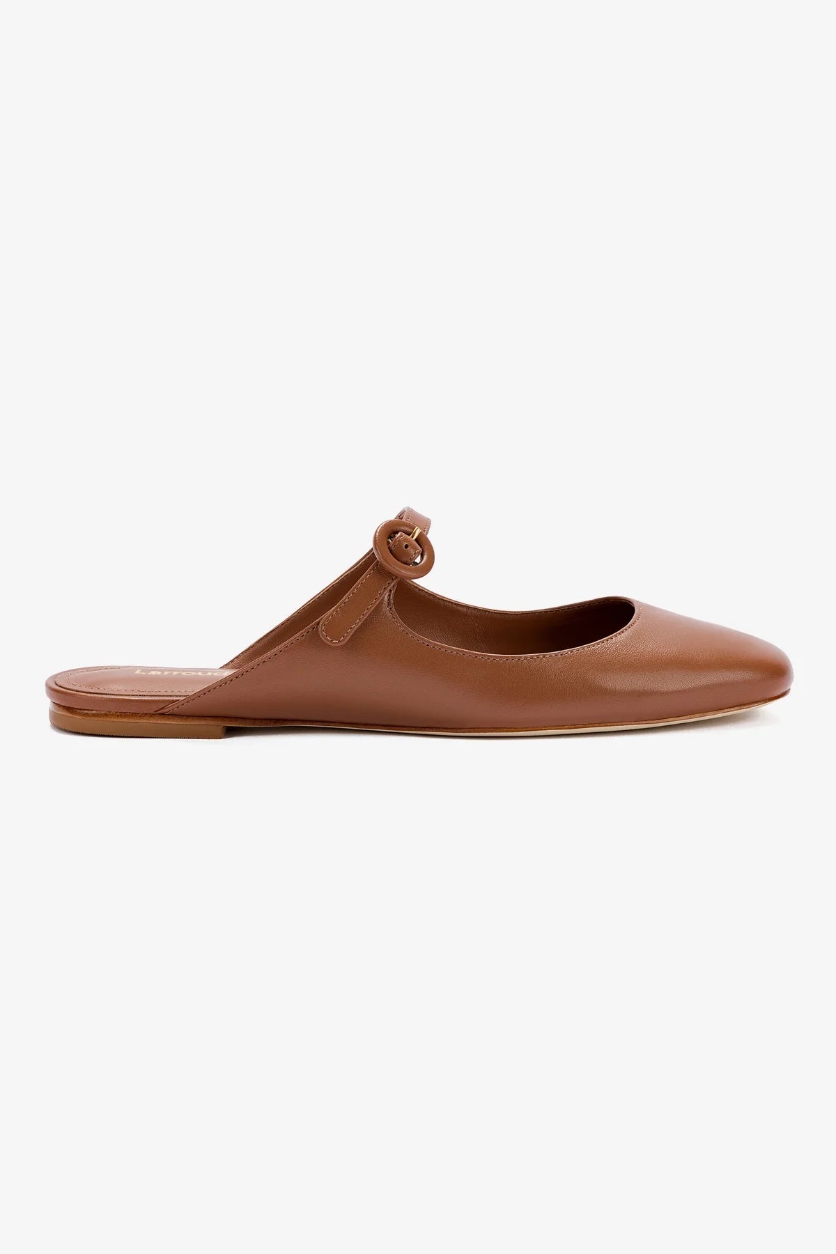 Mule Flat Blair Couro Verniz Caramelo