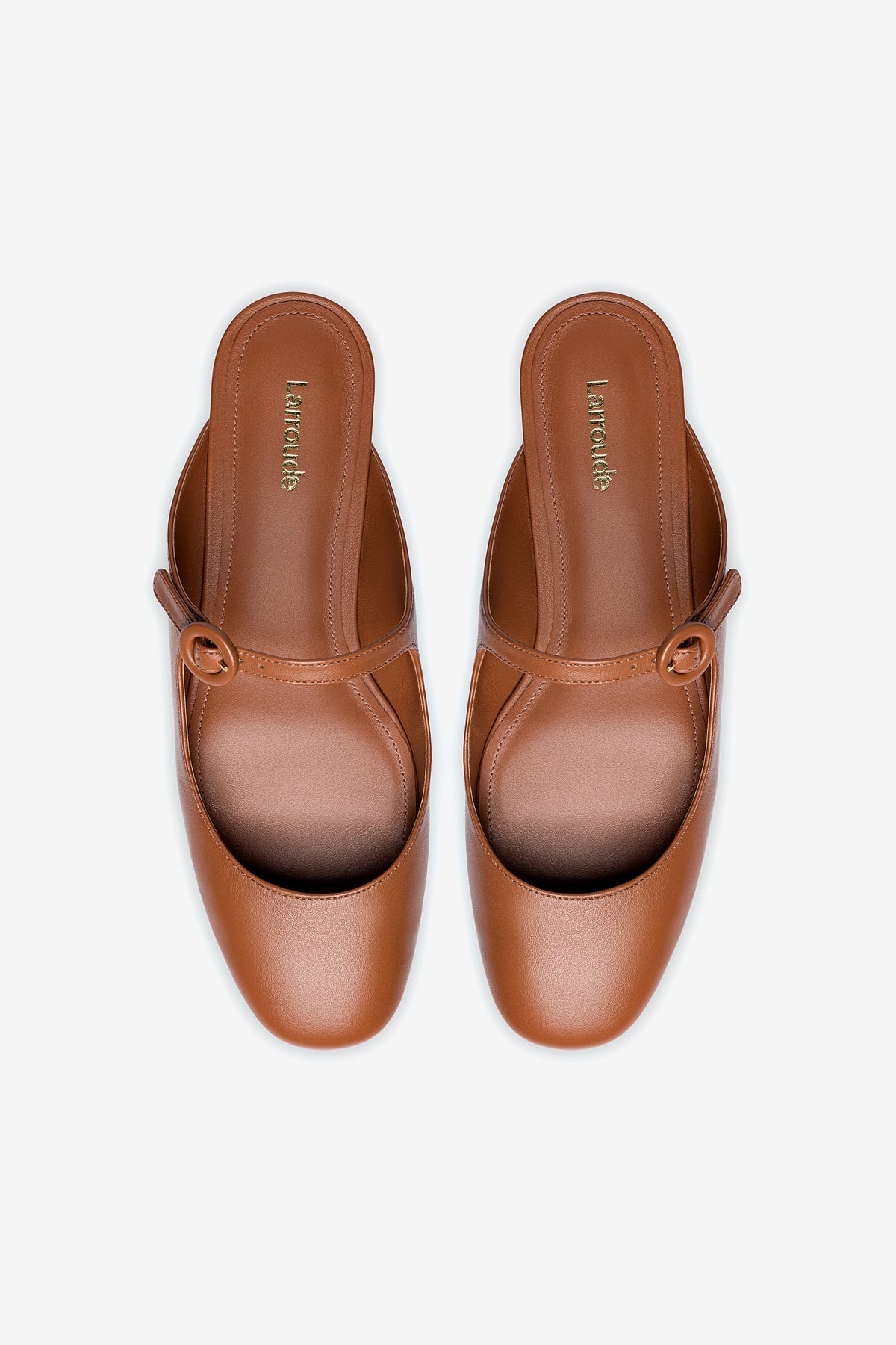 Mule Flat Blair Couro Verniz Caramelo