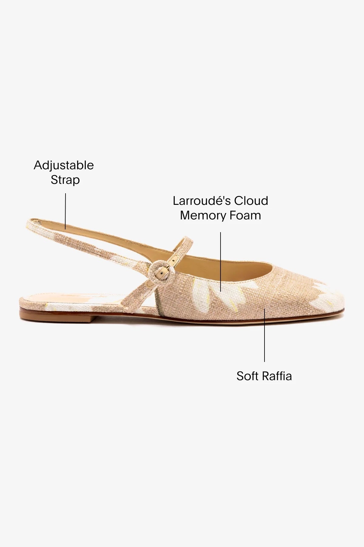 Sapatilha Georgina Ráfia Estampada Bege