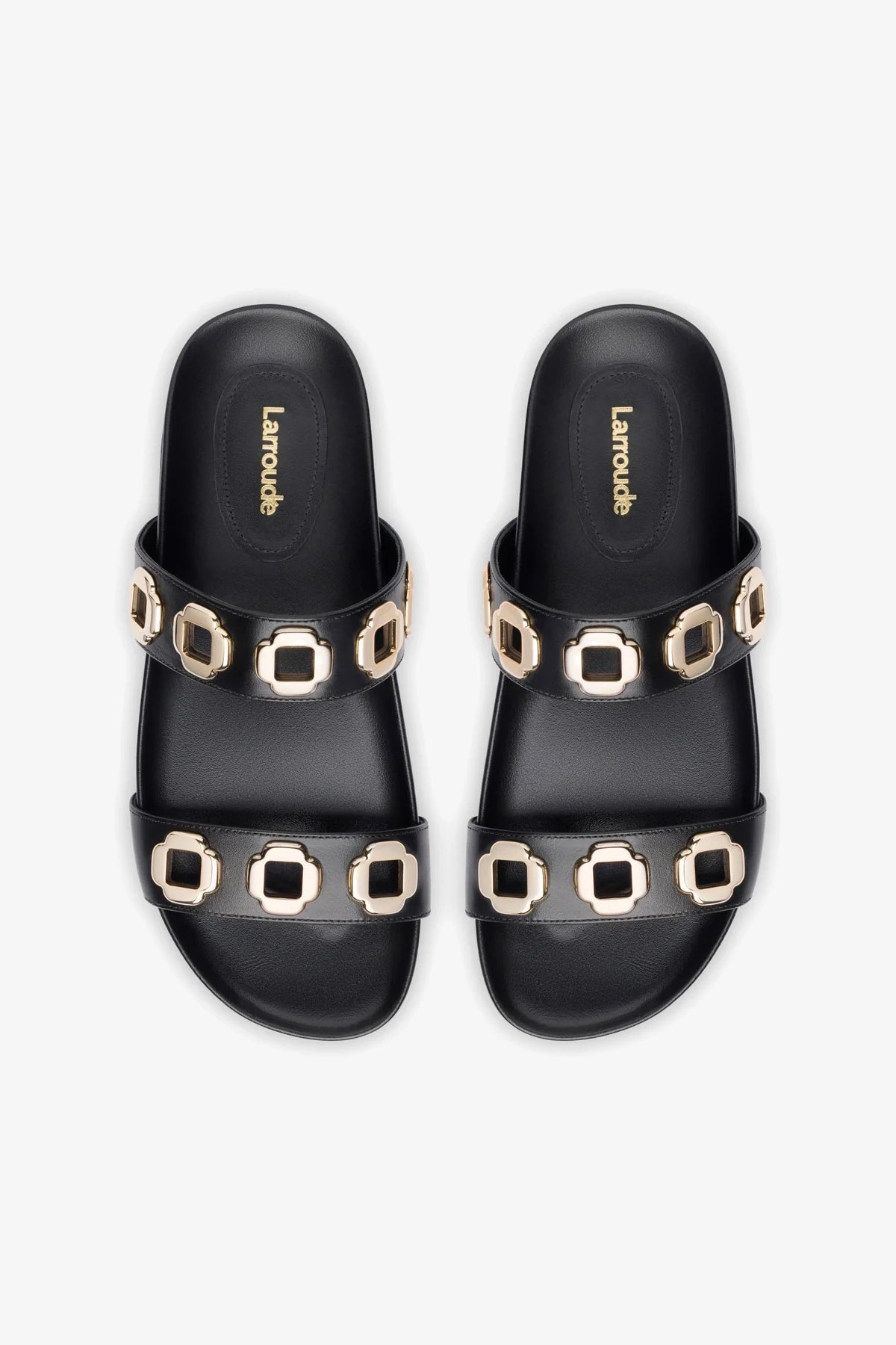 Milan Slide In Black Leather