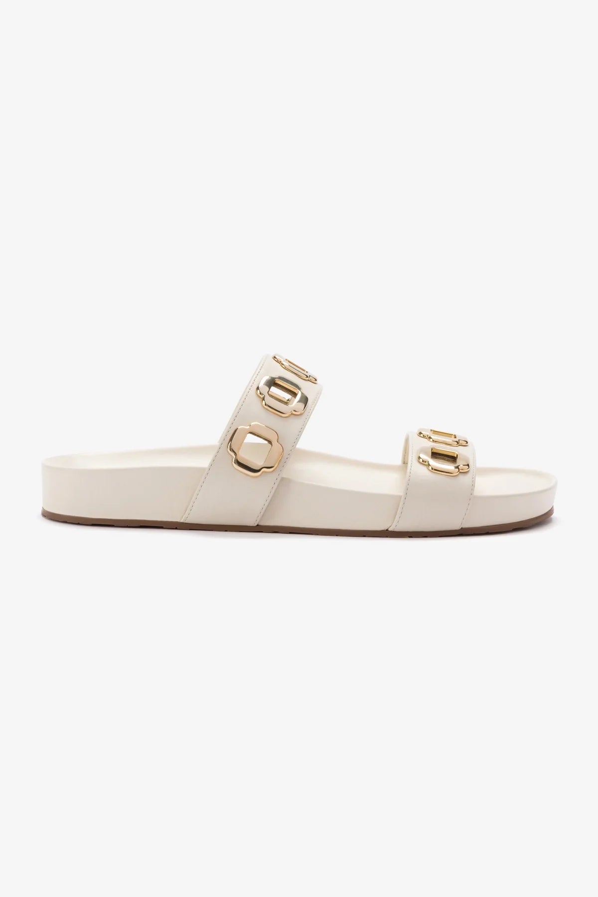 Flat Milan Couro Off White