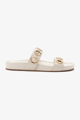 Flat Milan Couro Off White