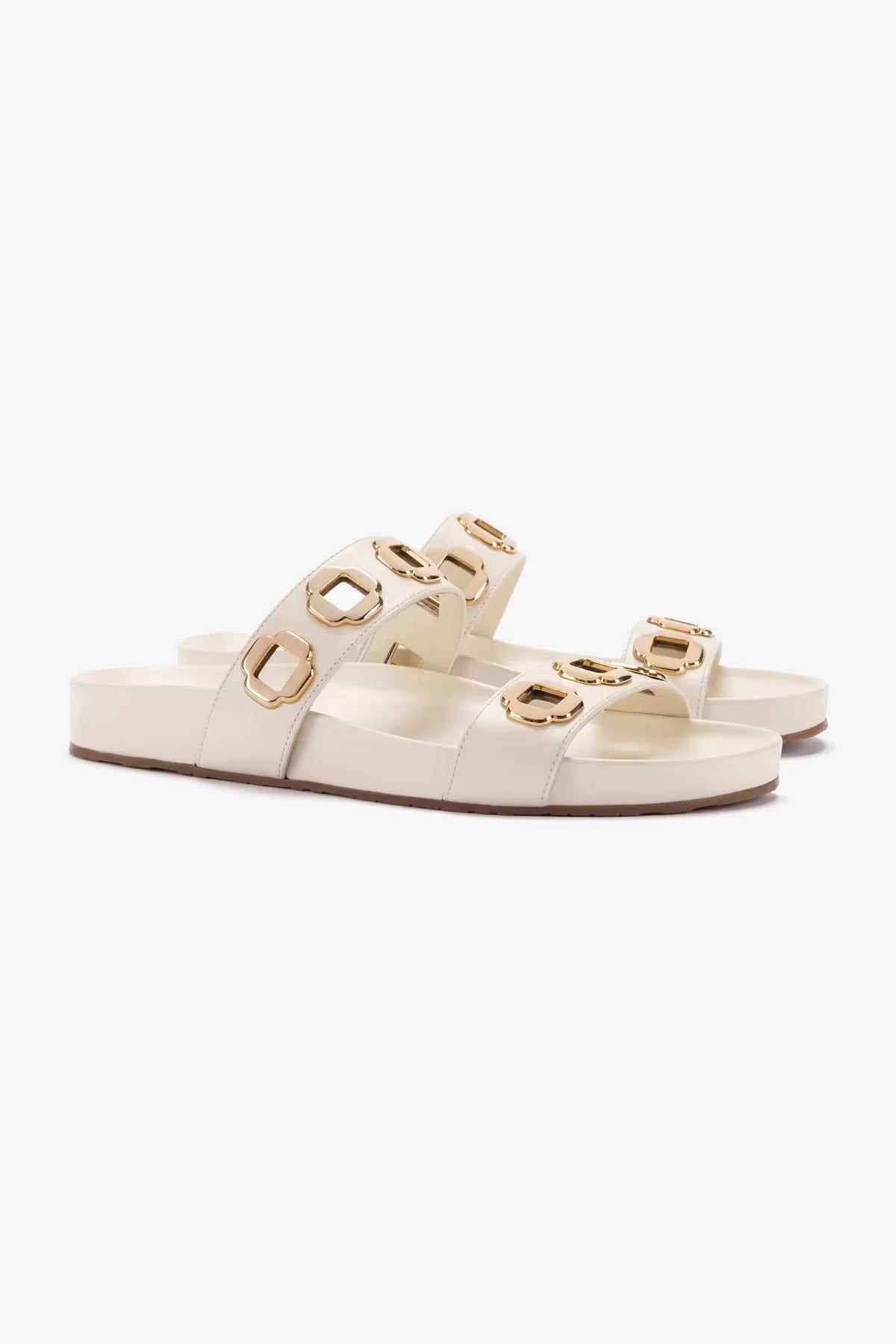 Flat Milan Couro Off White