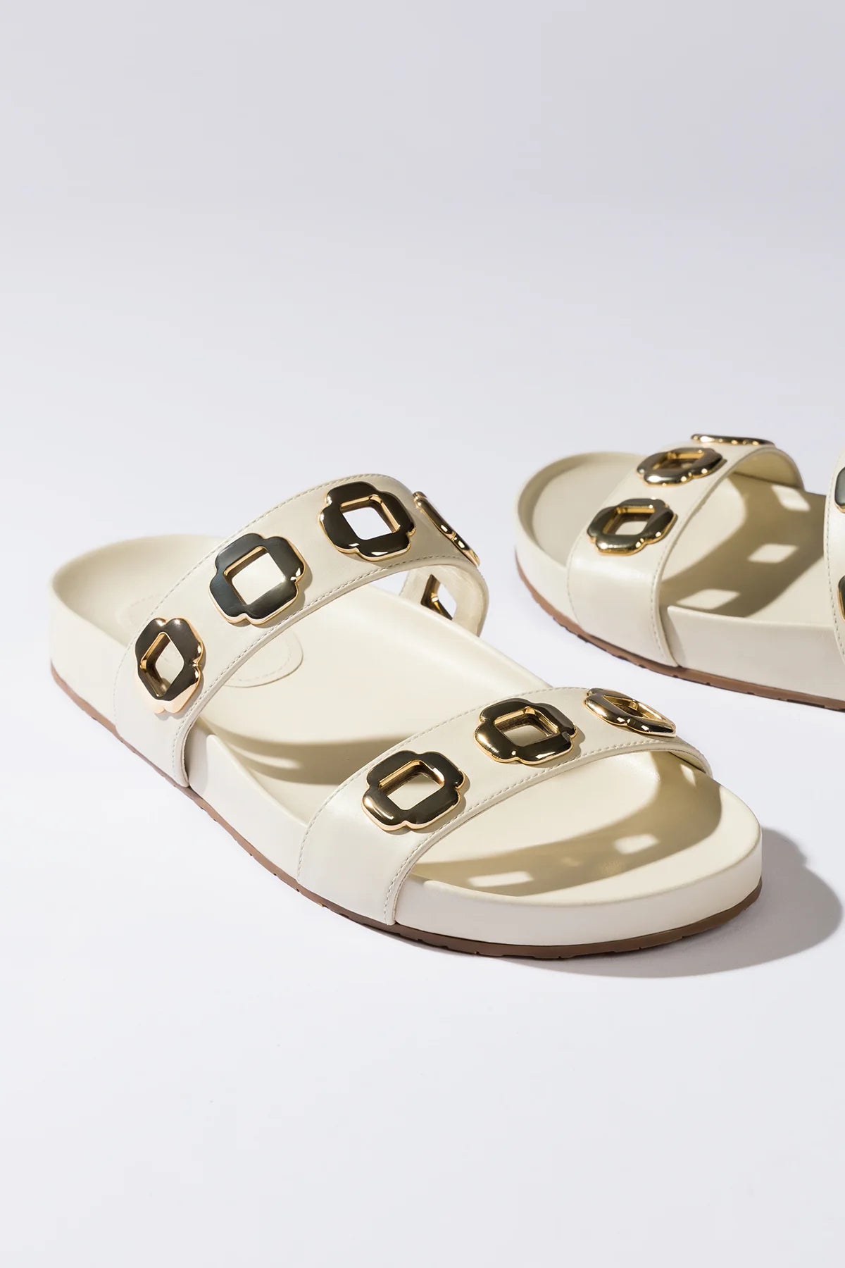 Flat Milan Couro Off White