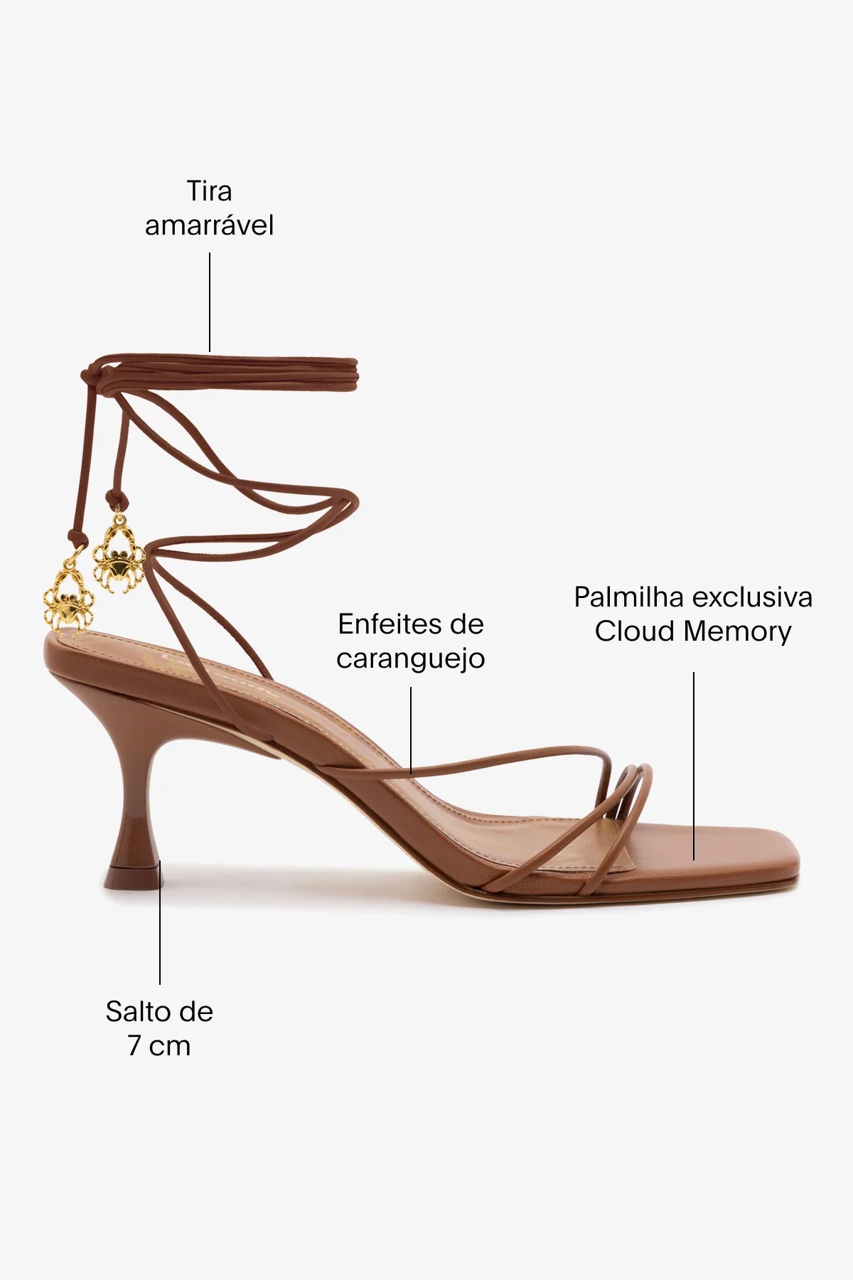Sandália Nadia Couro Caramelo