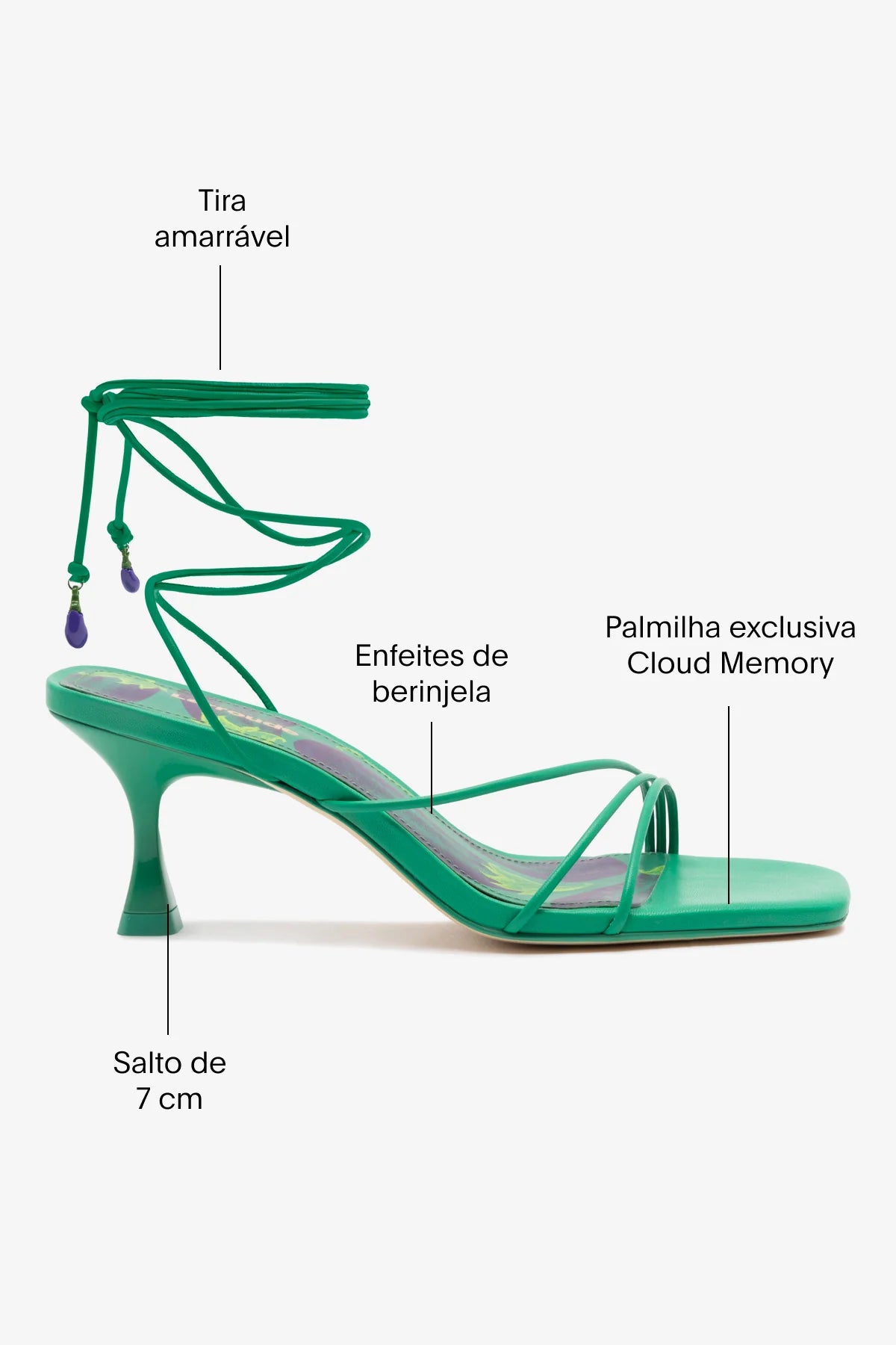 Sandália Nadia Couro Verde