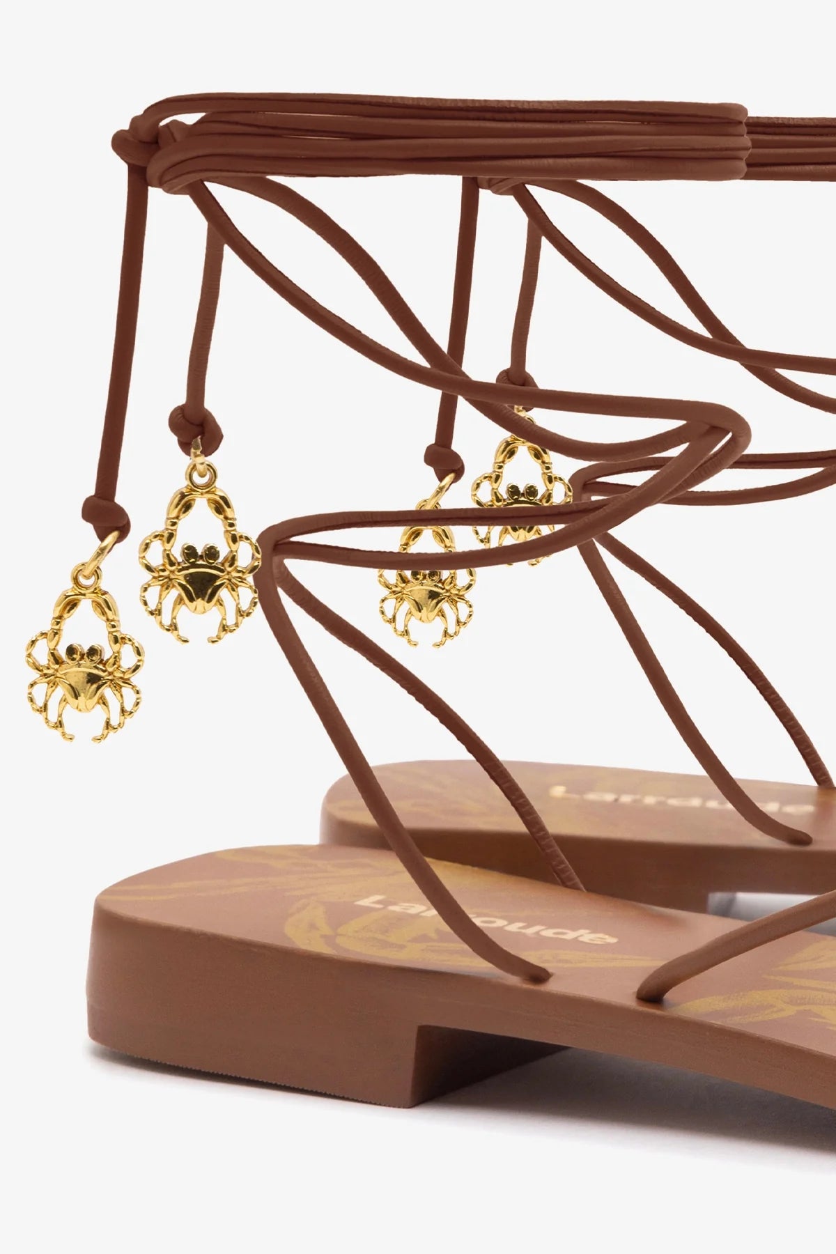 Sandália Flat Nadia Couro Caramelo