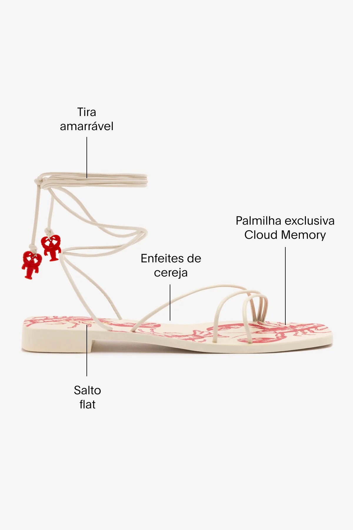 Sandália Flat Nadia Couro Off White