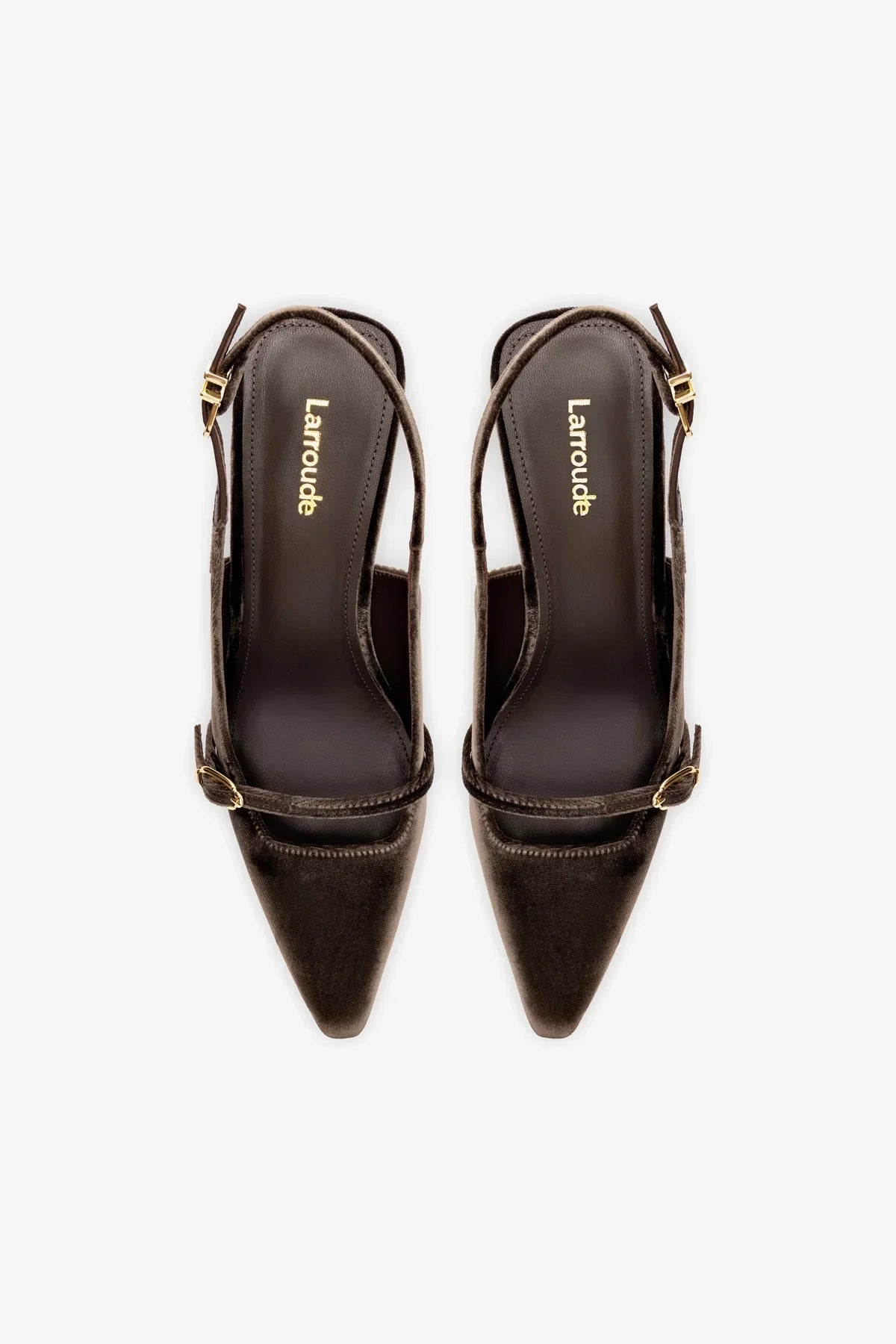 Slingback Ines Veludo Marrom