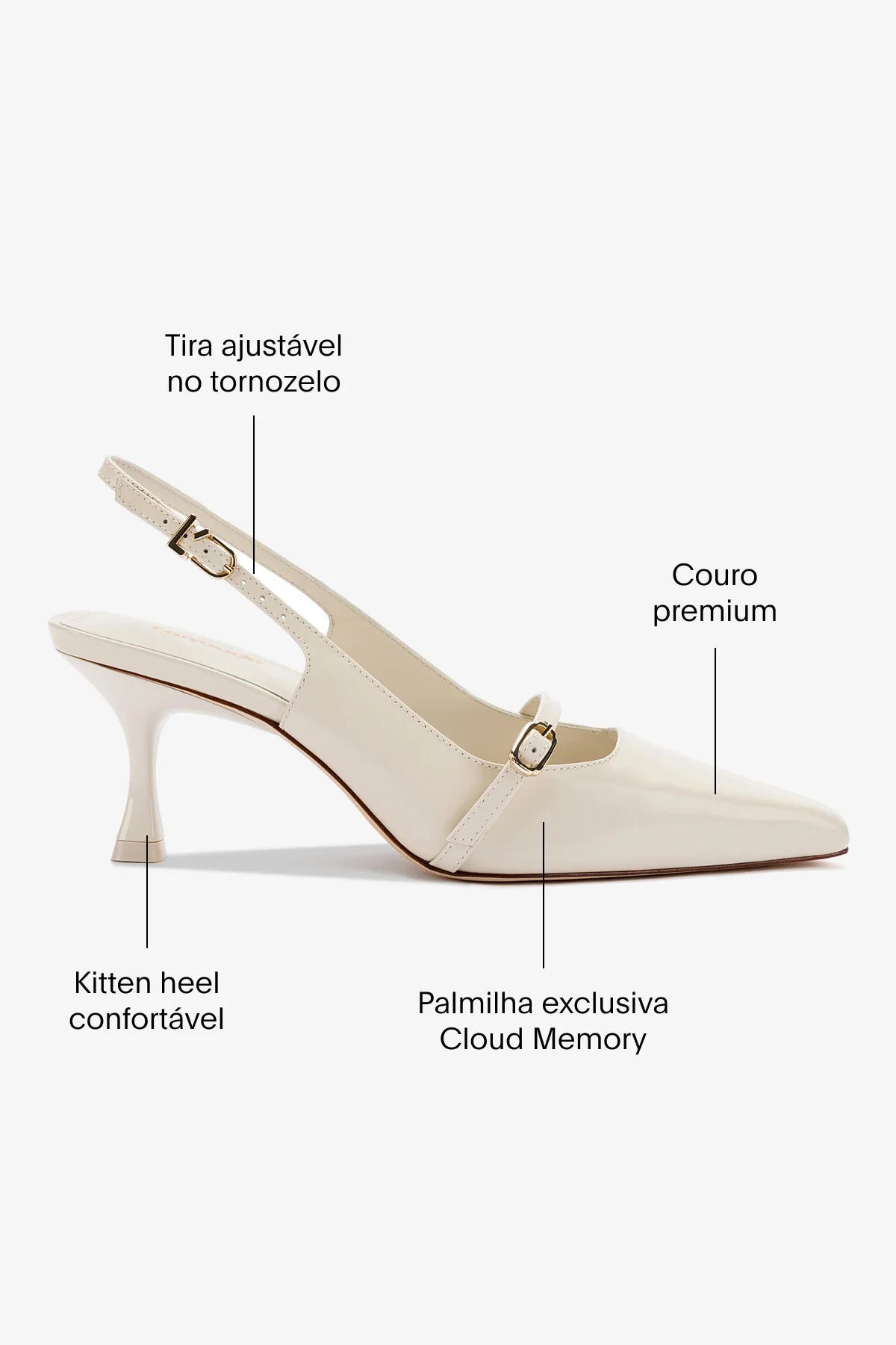 Slingback Ines Couro Off White