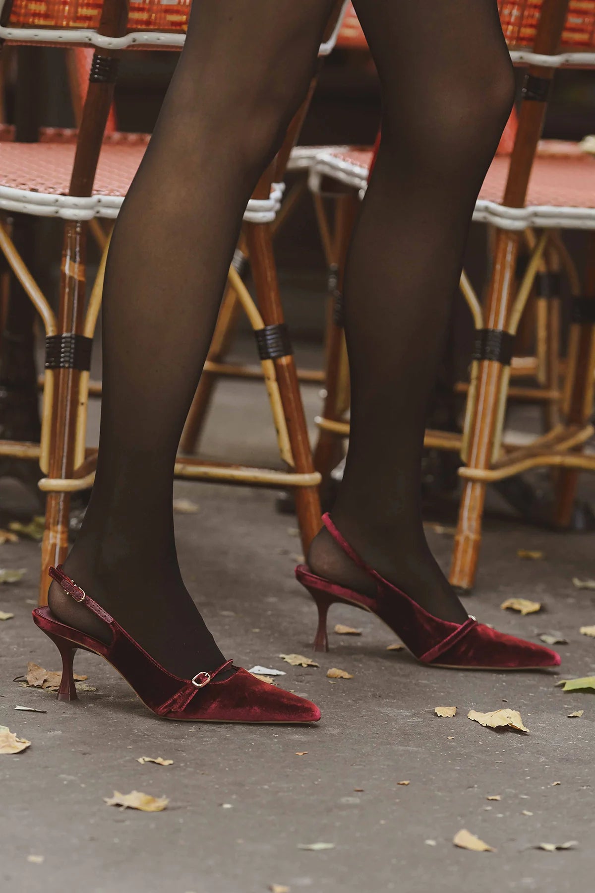 Slingback Ines Veludo Vinho