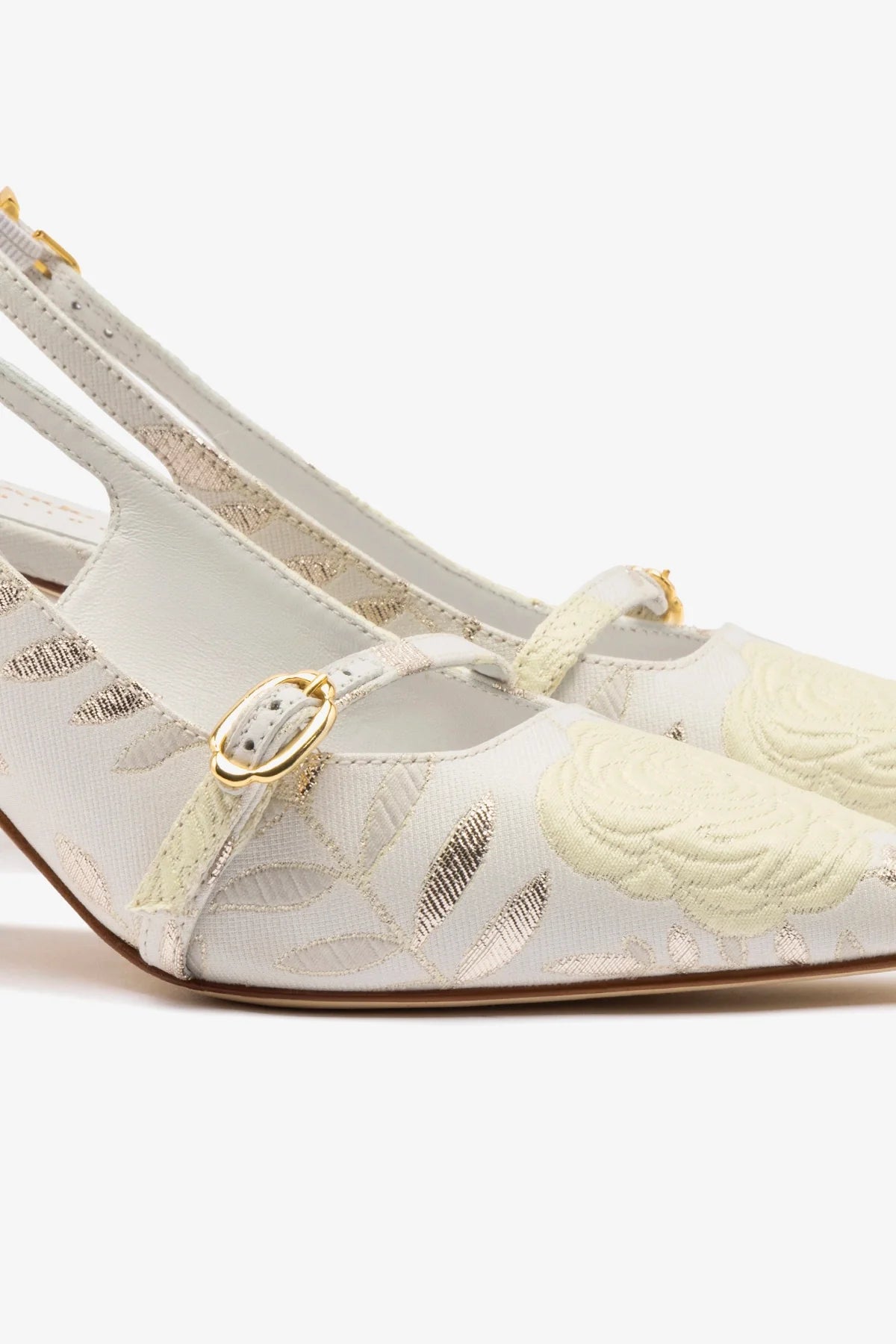 Larroudé x Markarian: Slingback Ines Brocado Off White