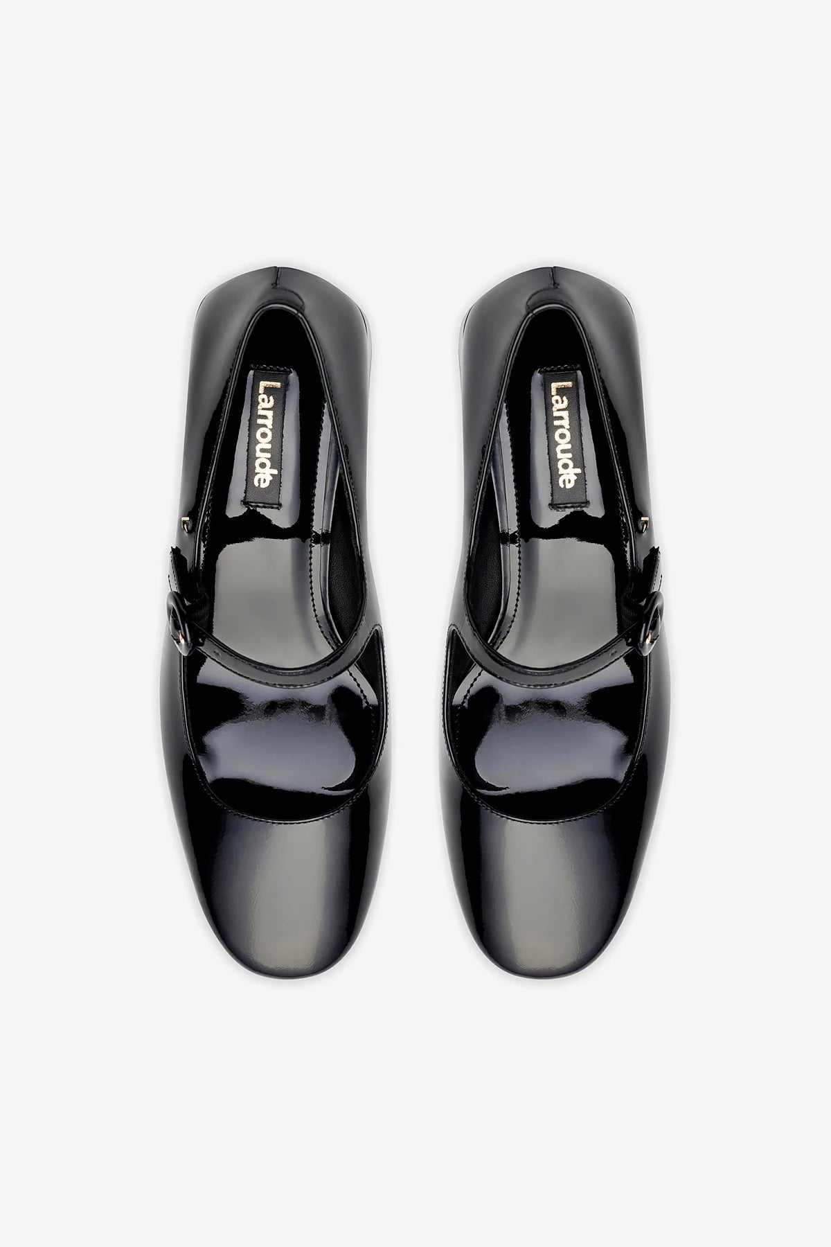 Scarpin Salto Bloco Blair Couro Verniz Preto