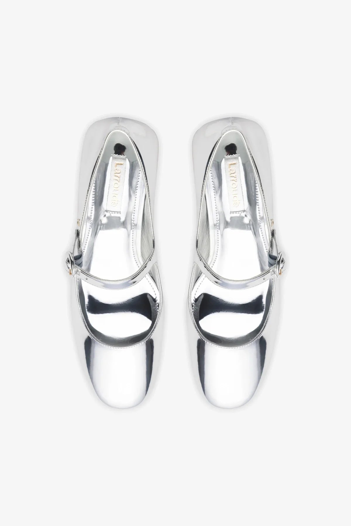 Scarpin Salto Bloco Blair Couro Prateado