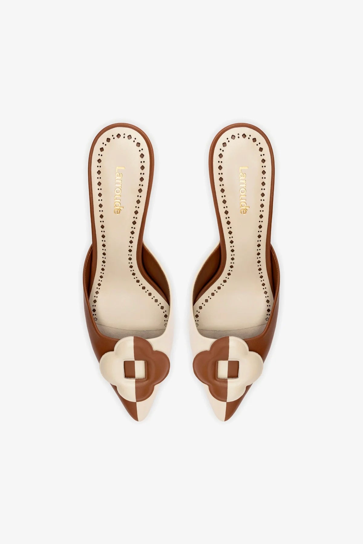 Flora Pump In Caramel and Ivory Leather