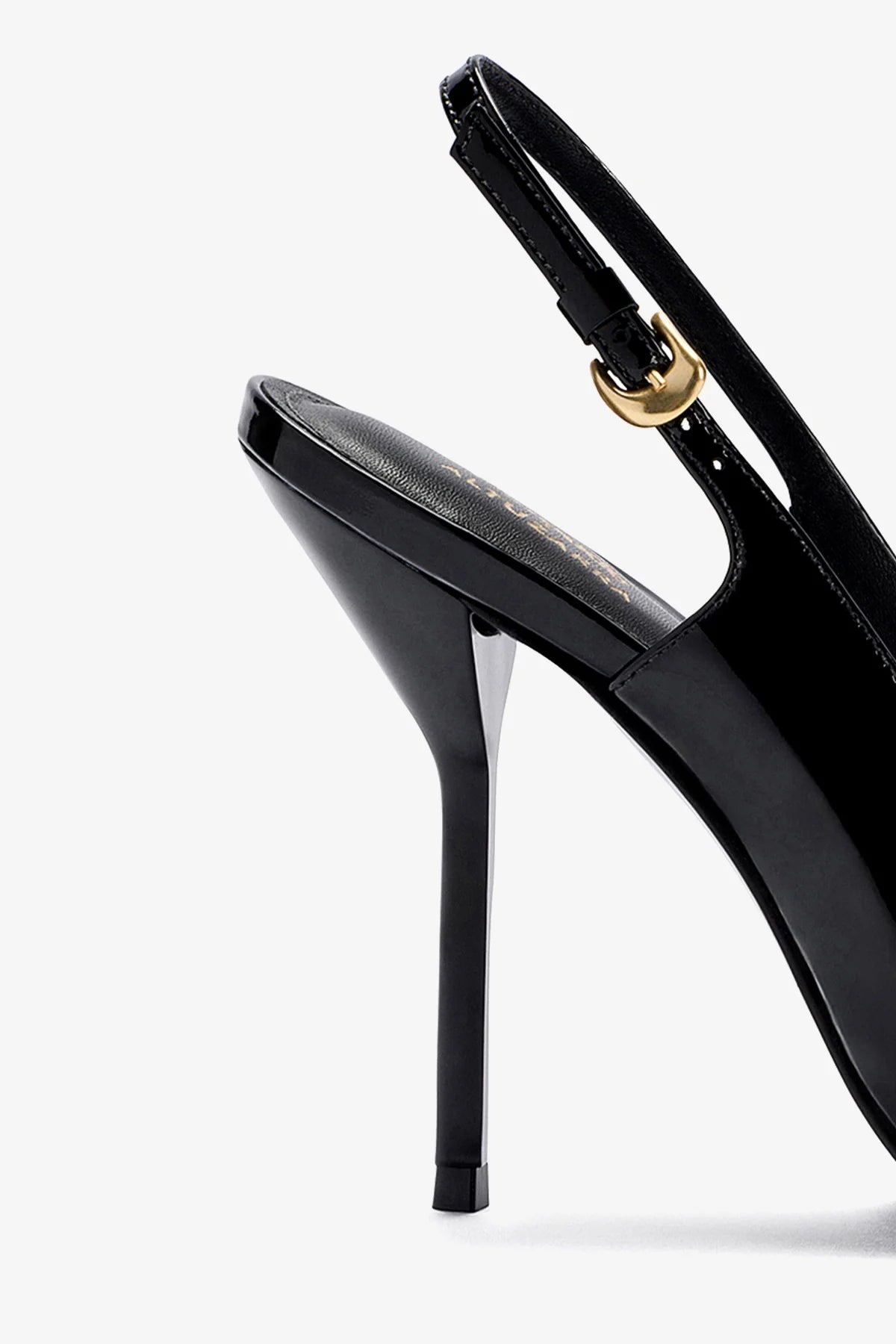 Larroudé x Altuzarra: Slingback Couro Verniz Preto