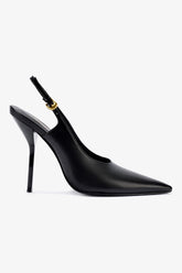 Larroudé x Altuzarra: Slingback Couro Preto