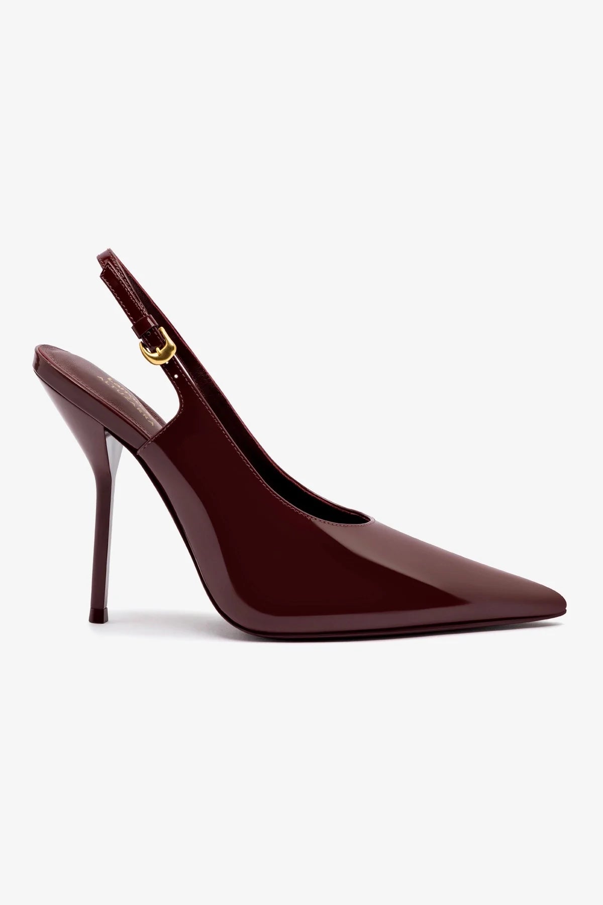 Larroudé x Altuzarra: Slingback Couro Verniz Bordô