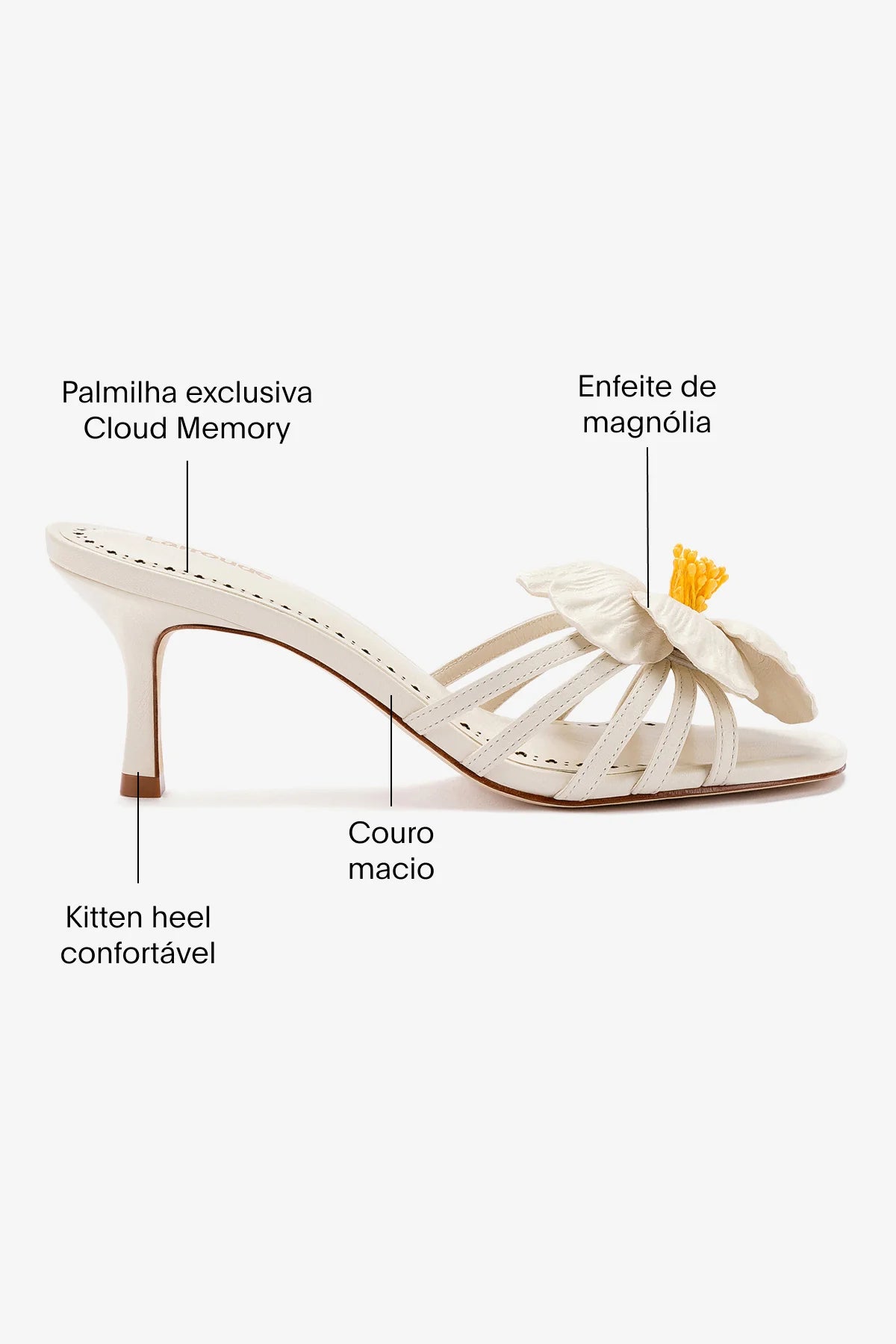 Mule Magnolia Couro Off White