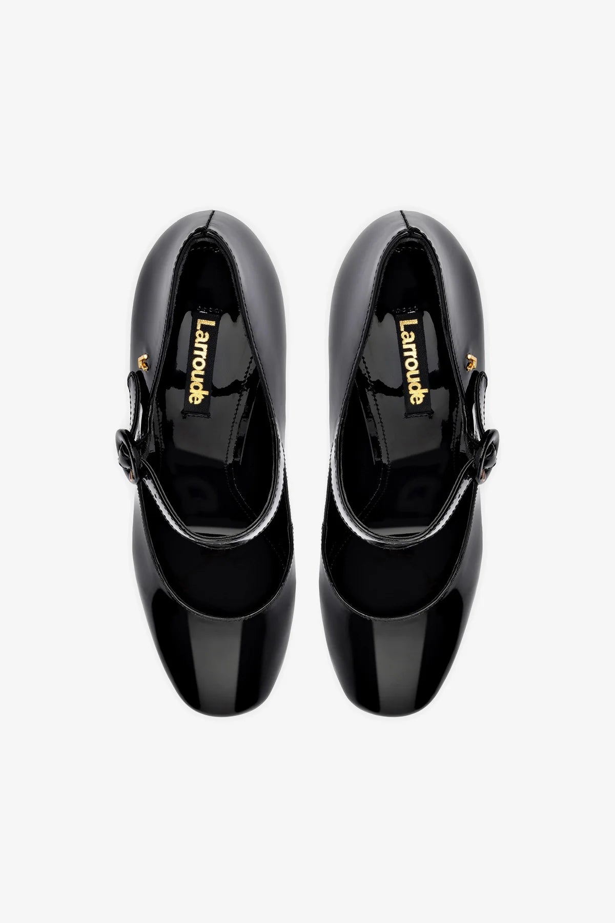 Scarpin Salto Bloco Blair Hi Couro Verniz Preto