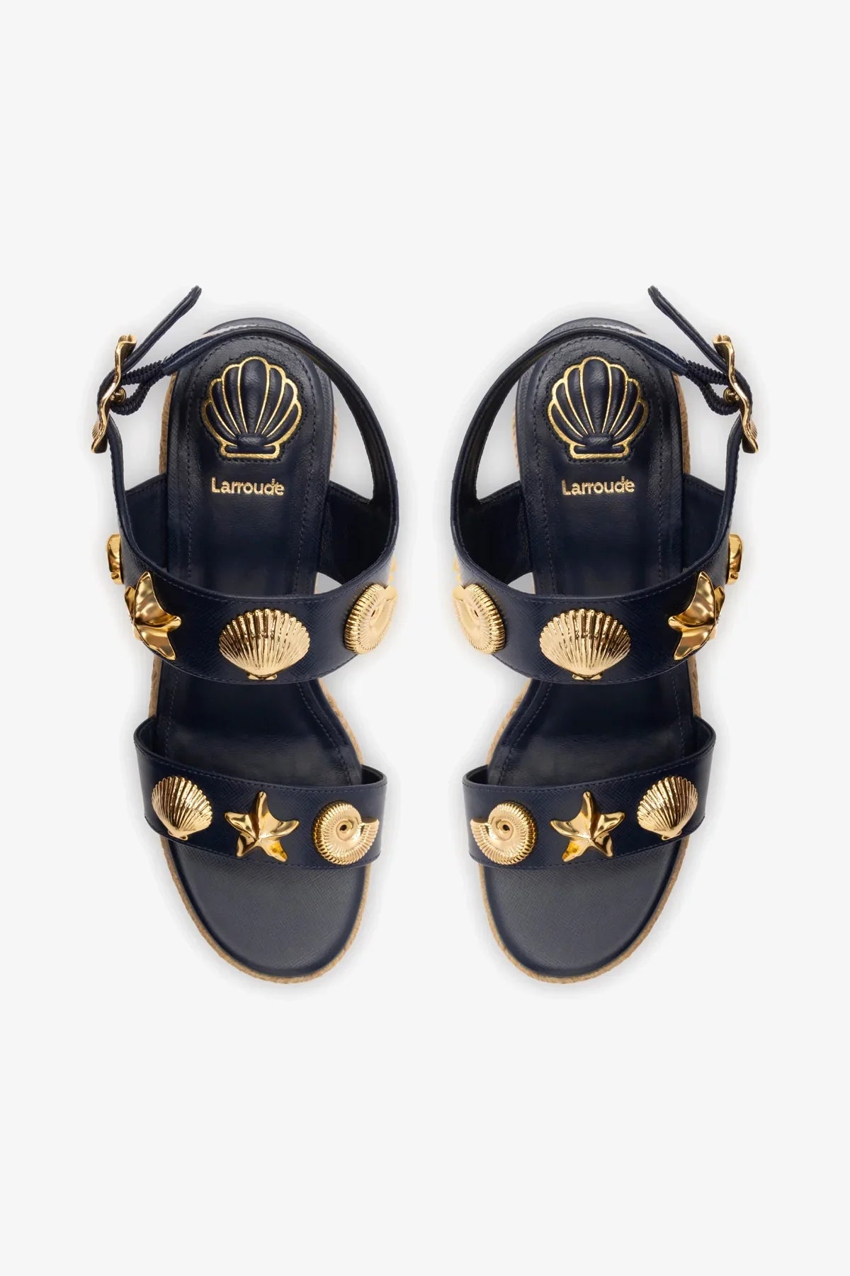 Madison Hi Espadrille In Navy Saffiano