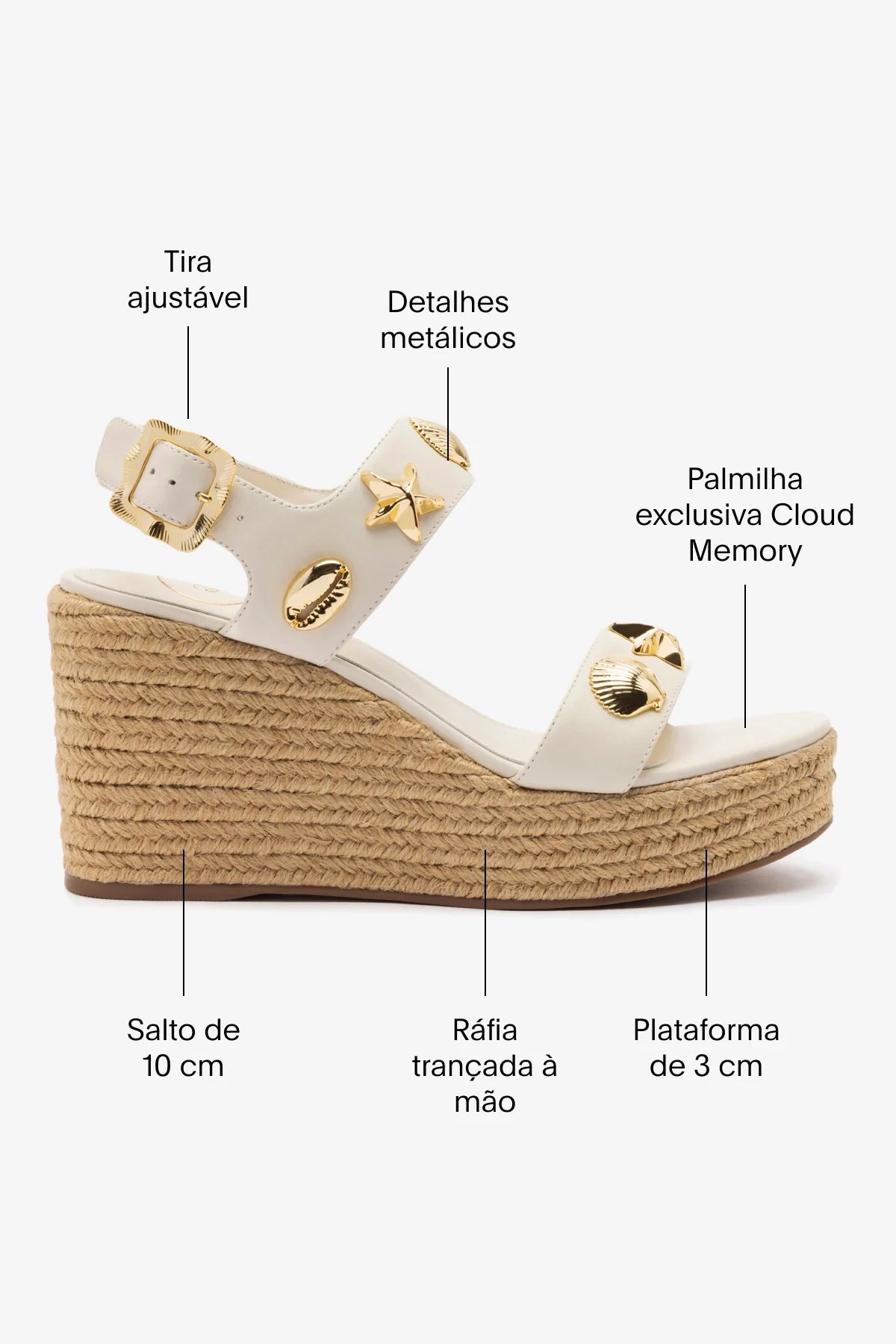 Sandália Madison Couro Off White