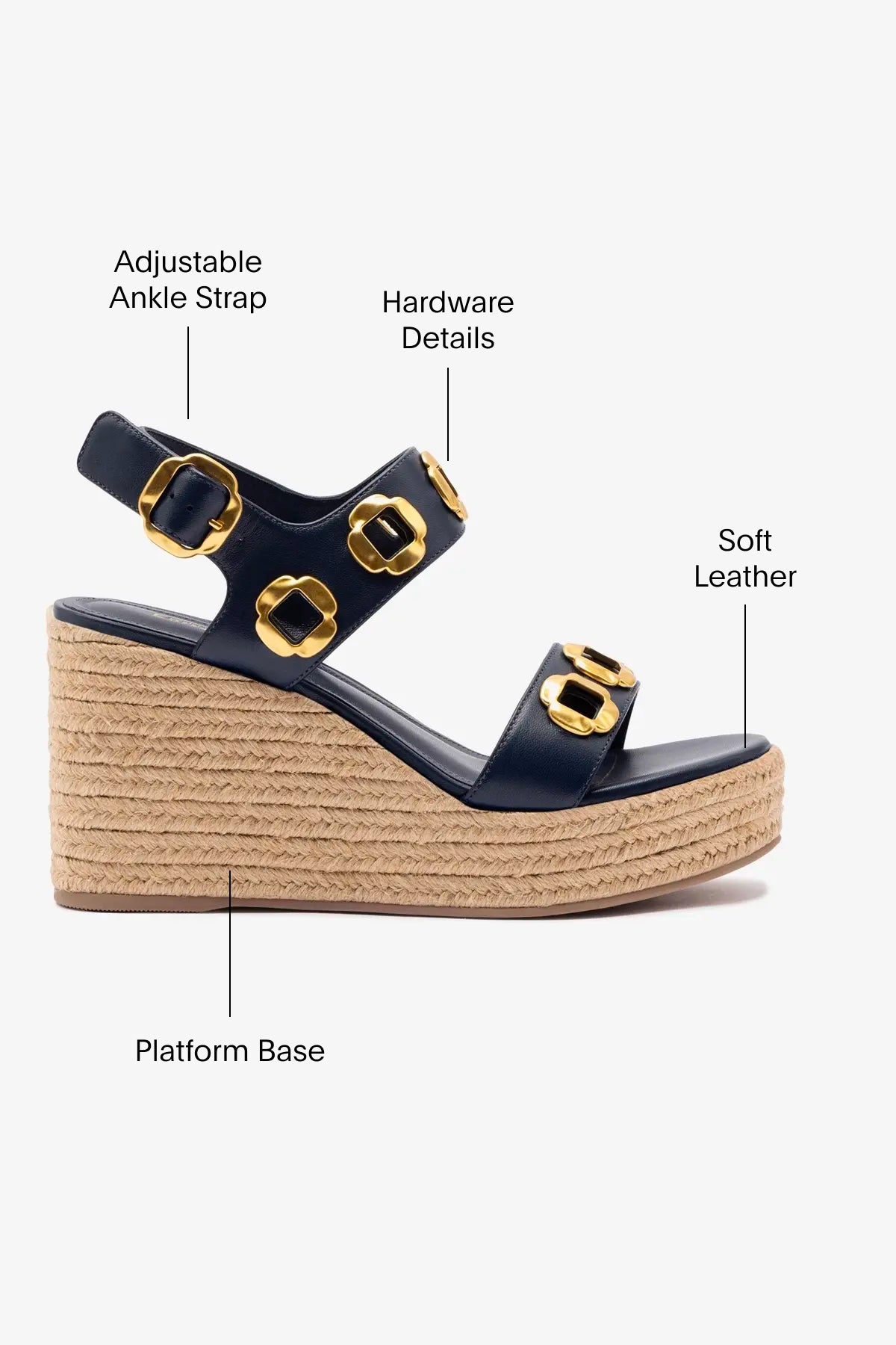 Milan Espadrille In Navy Leather