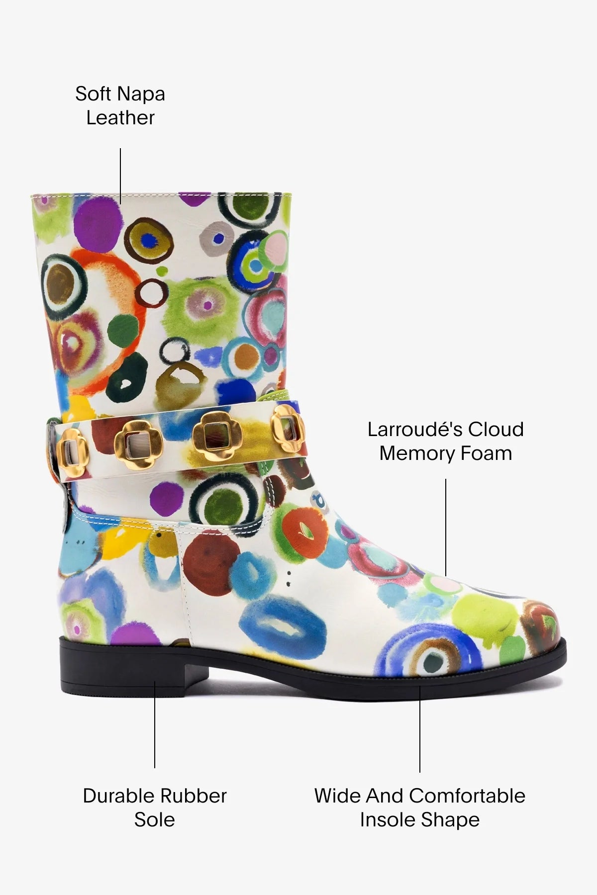 Larroudé x Libertine Milan Flat Bootie In JH Gouache