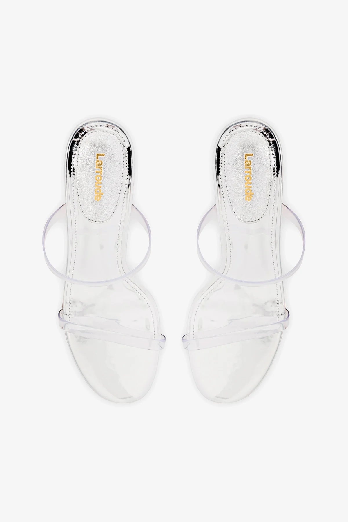 Mule Dew Drop Couro Prateado e Vinil