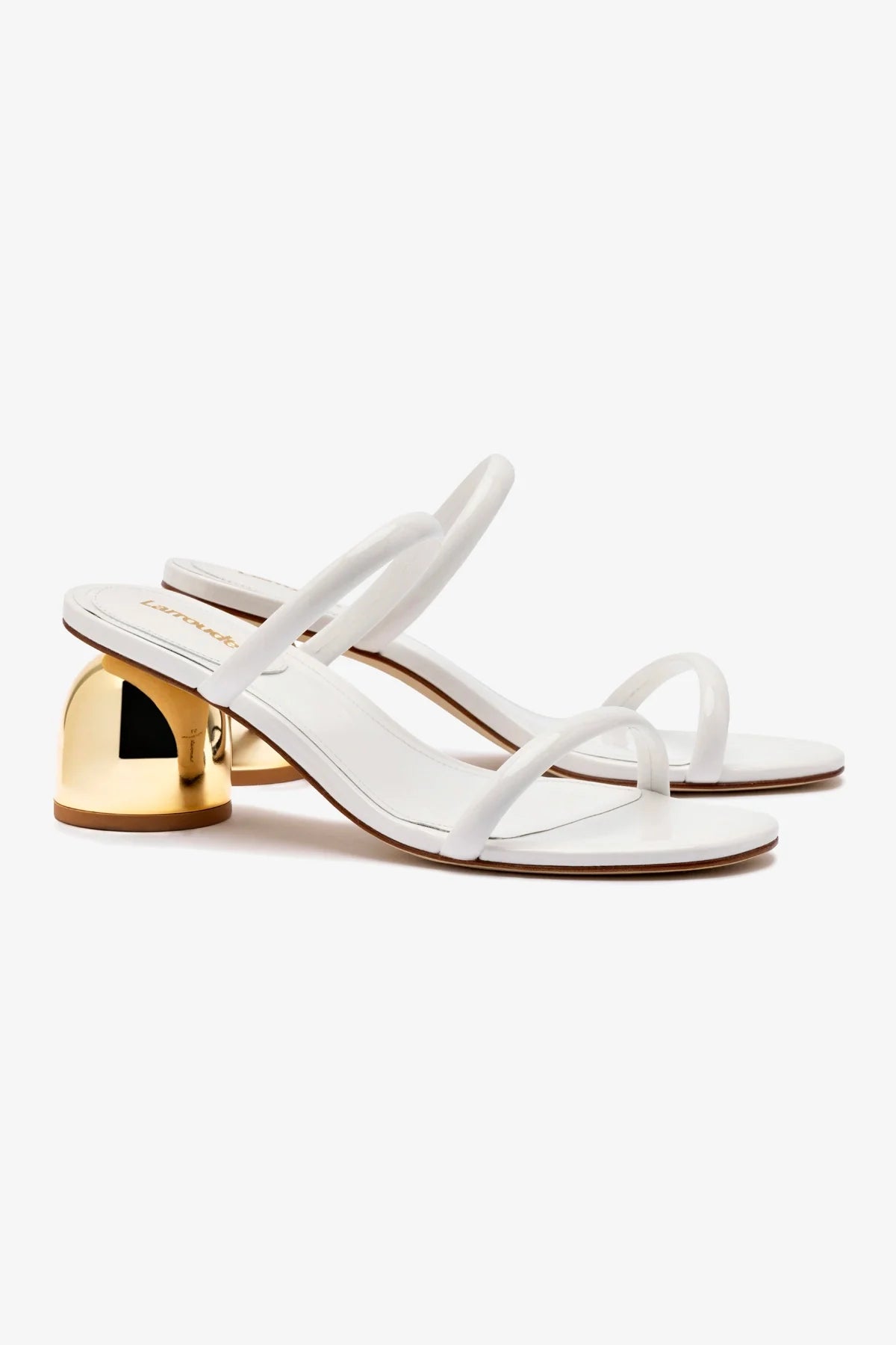 Mule Dew Drop Couro Verniz Branco