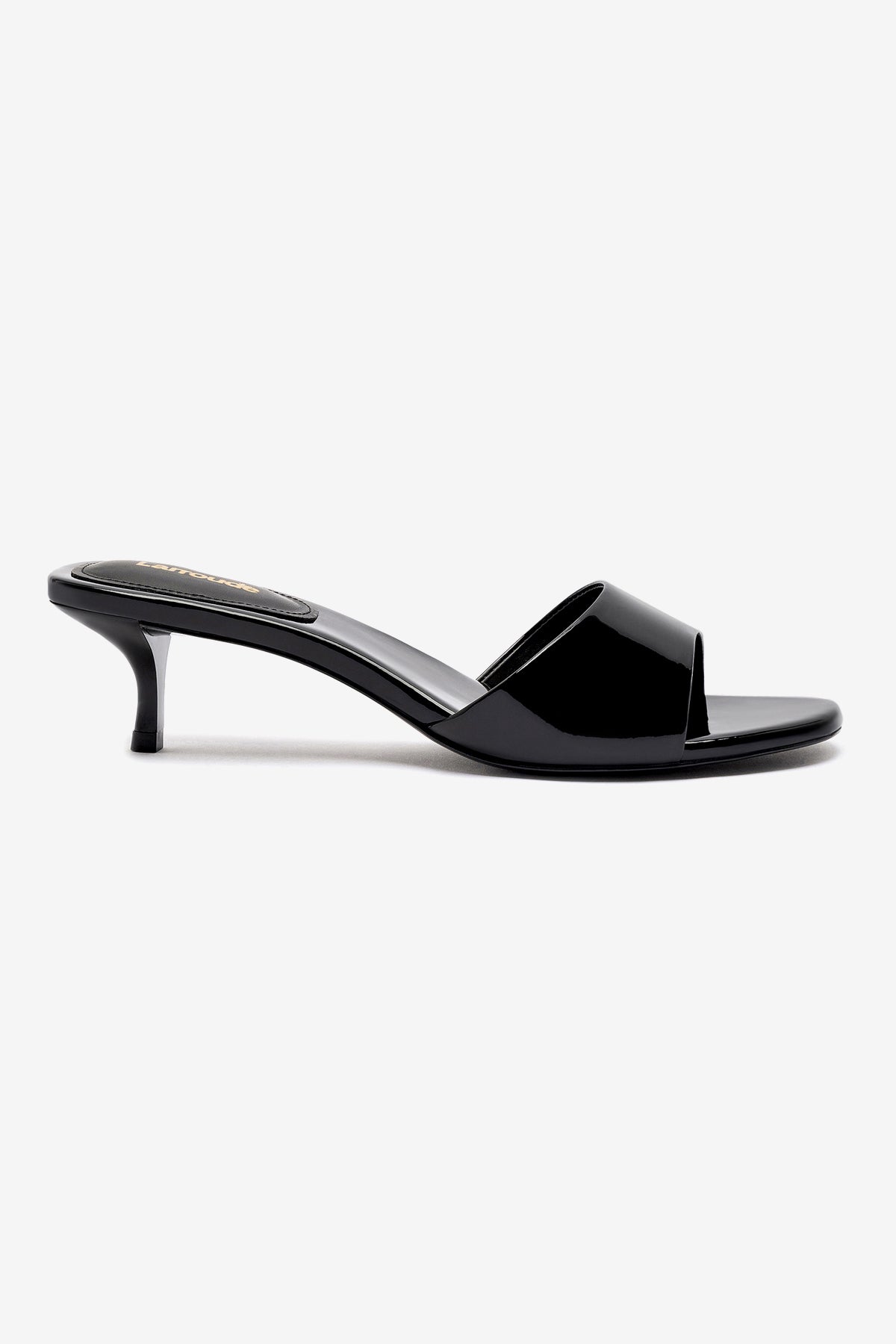 Mule Greta Couro Verniz Preto