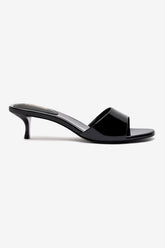 Mule Greta Couro Verniz Preto