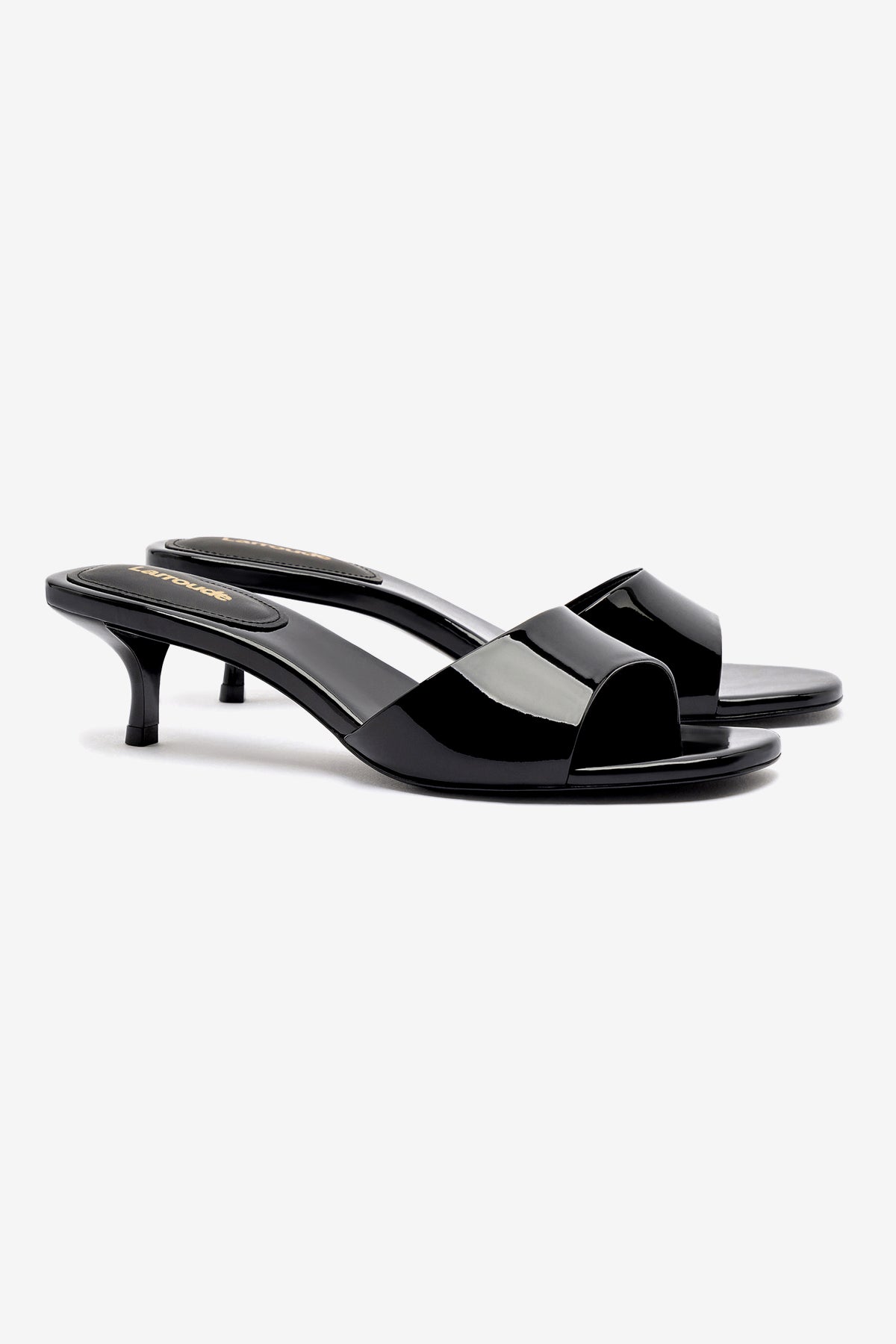 Mule Greta Couro Verniz Preto