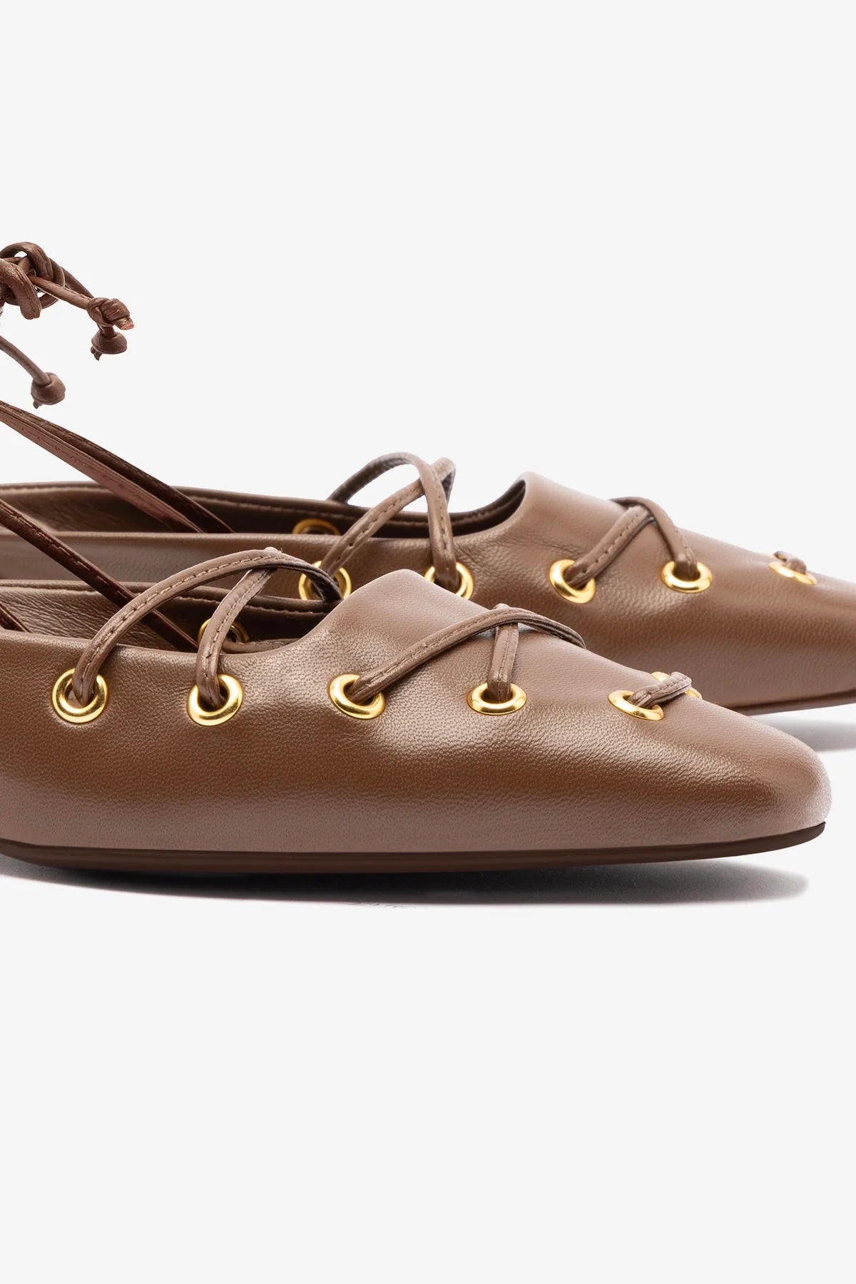 Mule Amarração Amal Couro Marrom