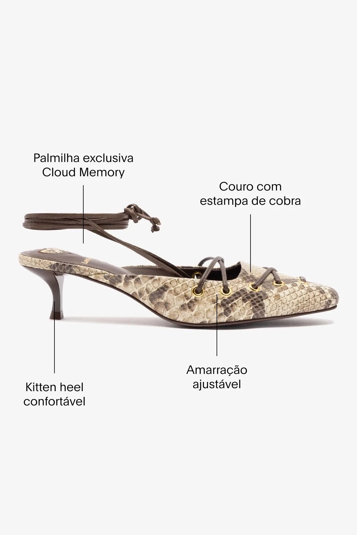 Mule Amarração Amal Couro Cobra