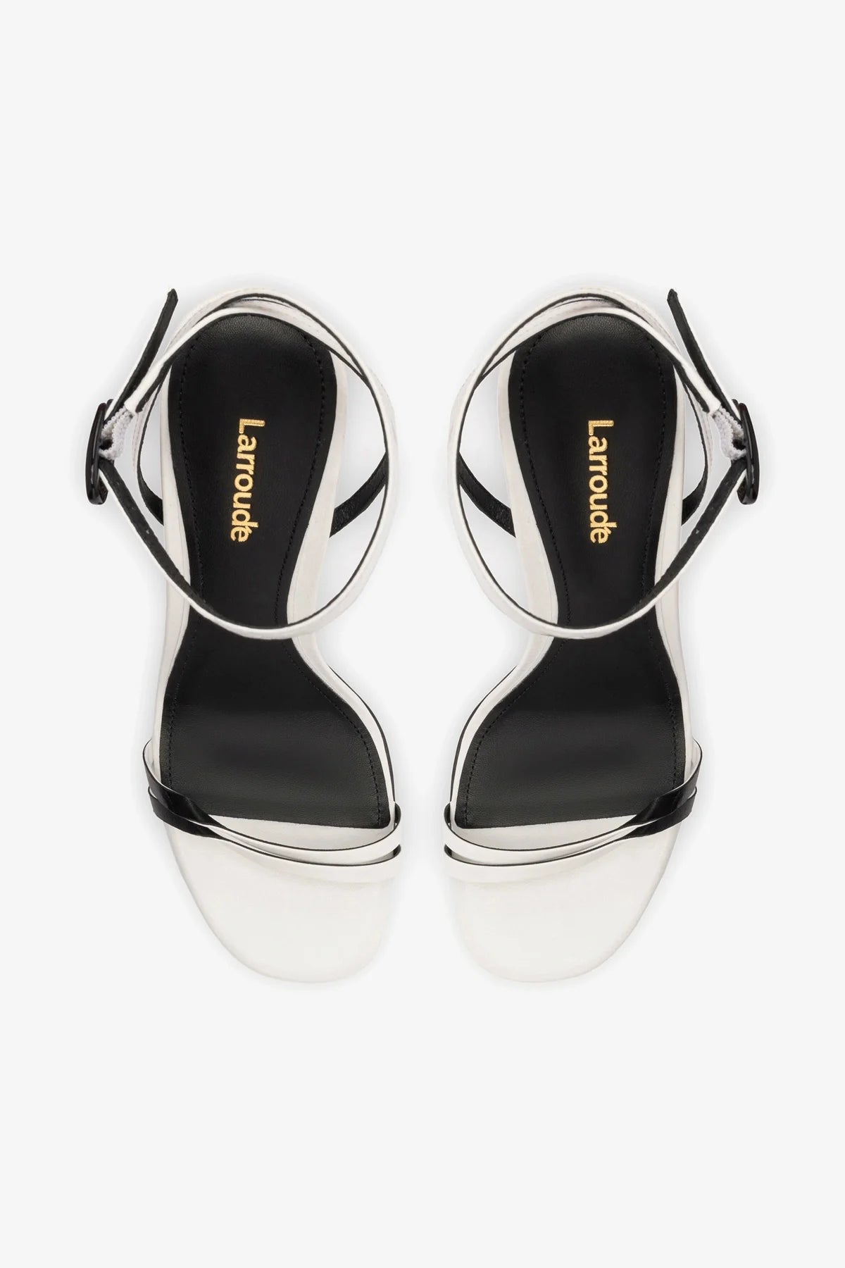 Sandália Vesper Couro Branco e Couro Preto