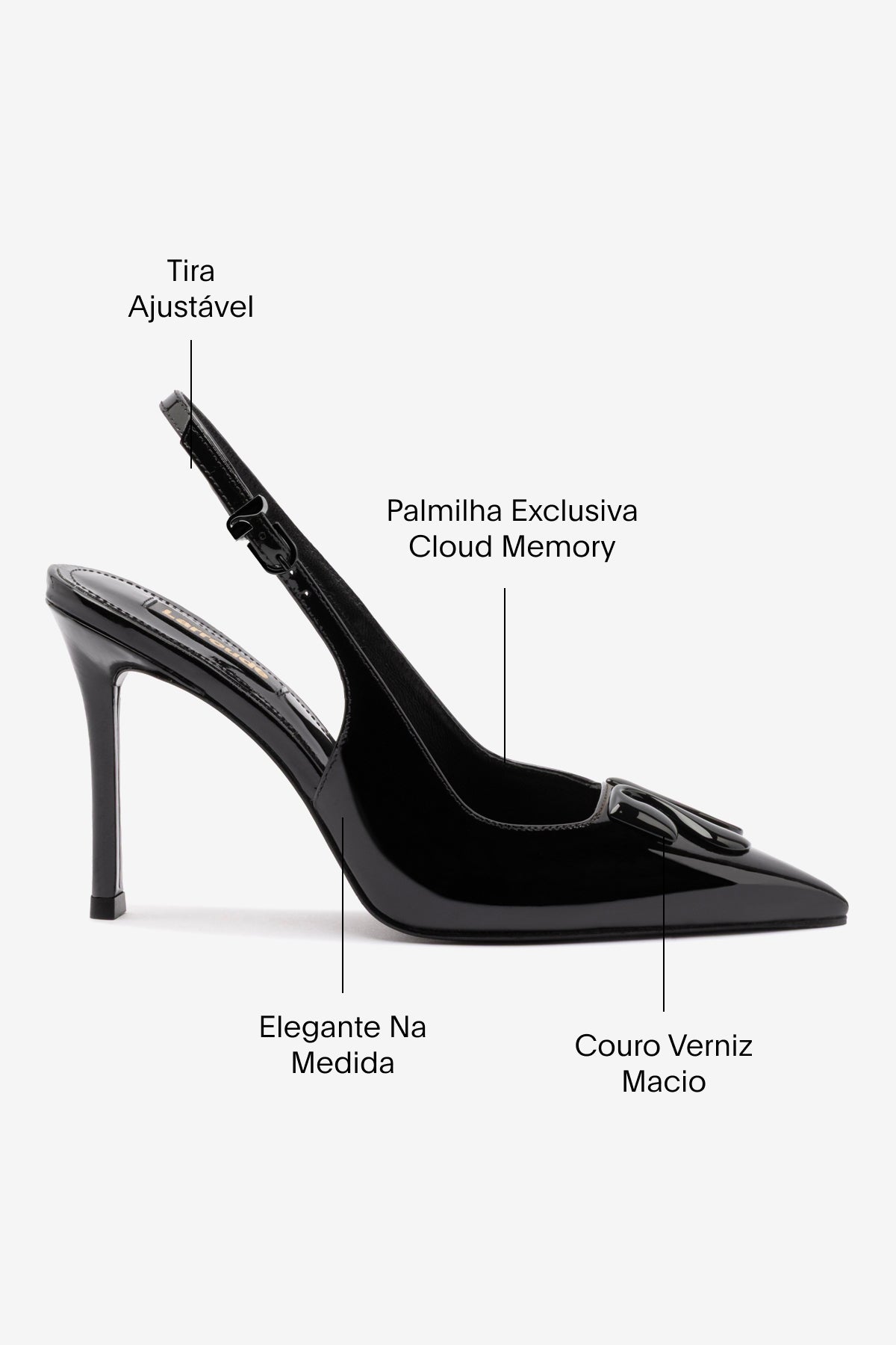 Slingback Kaitlan LL Couro Preto
