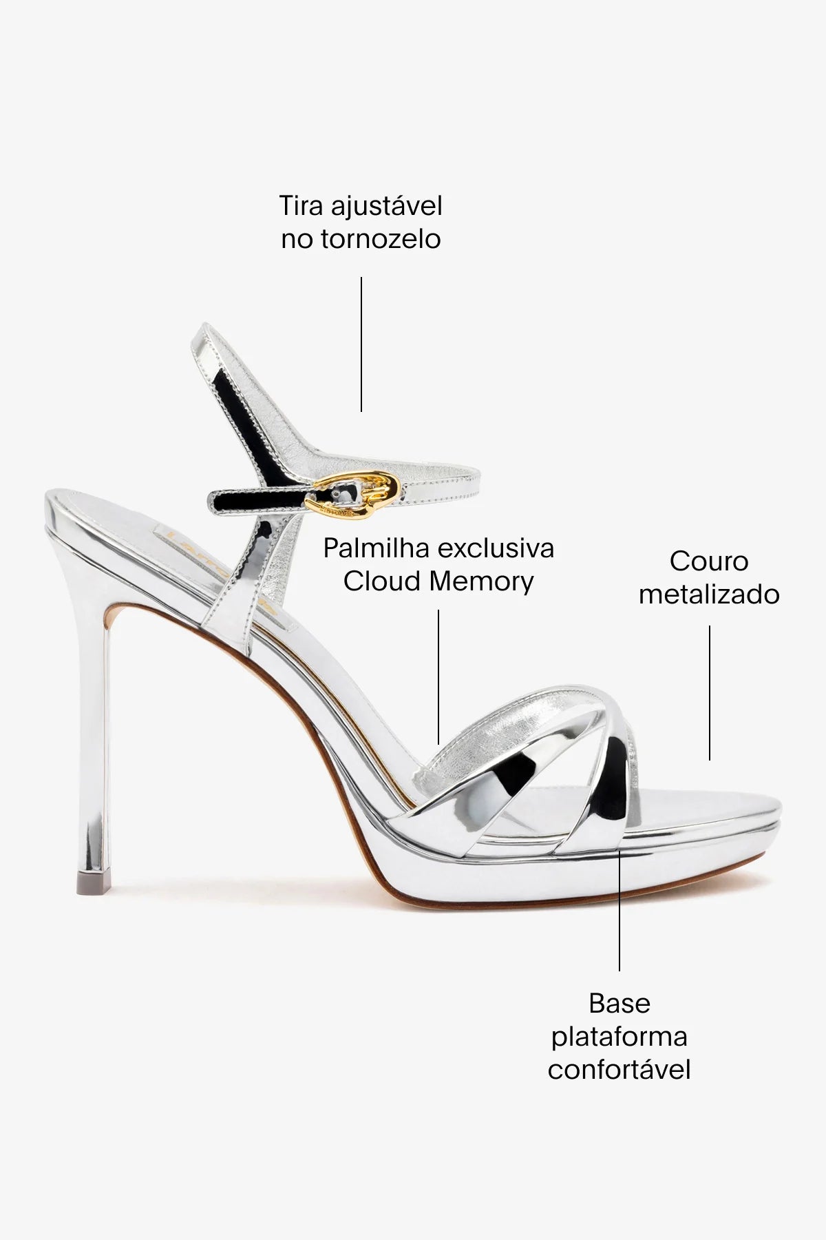 Sandália Angelina Couro Prateado