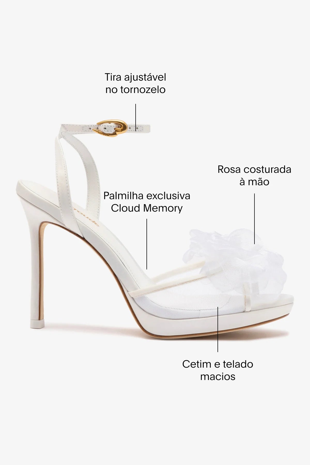 Salma Platform Sandal In White Satin