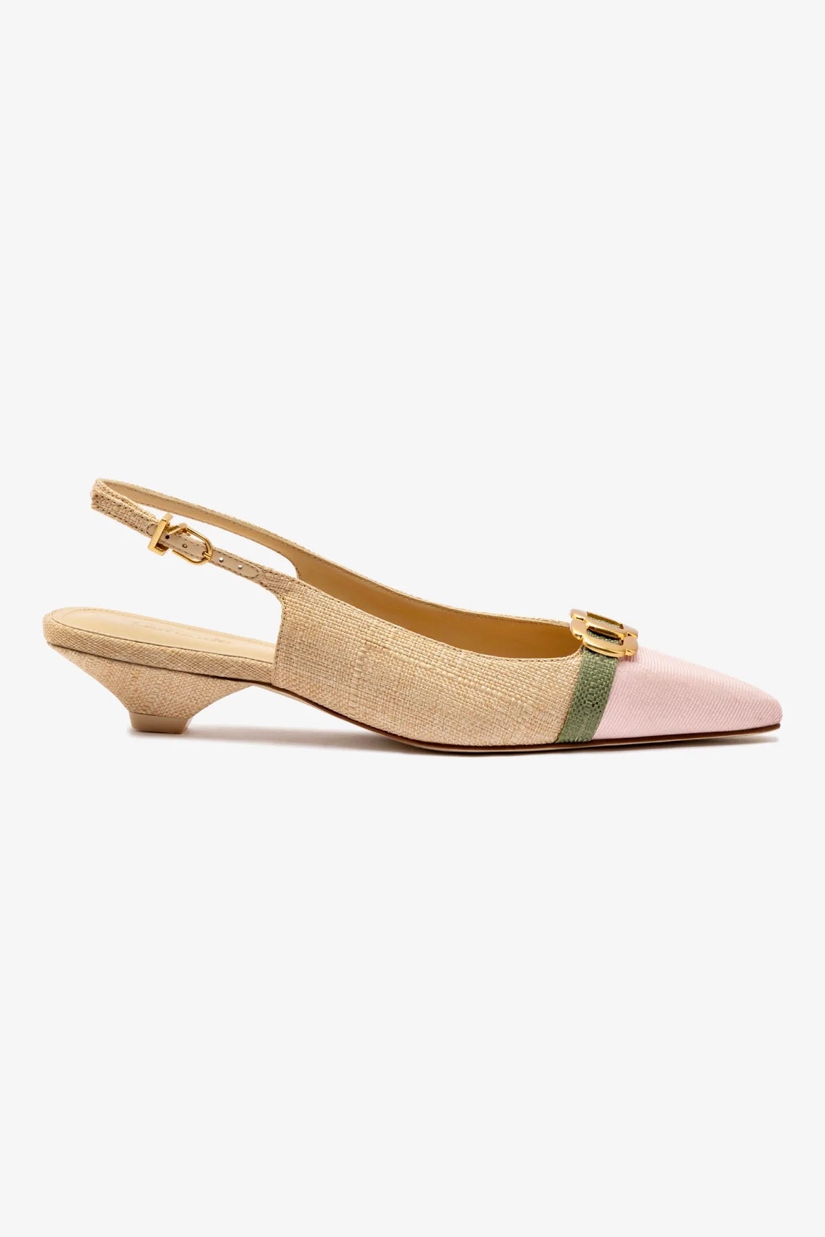 Slingback Franca Ráfia Bege