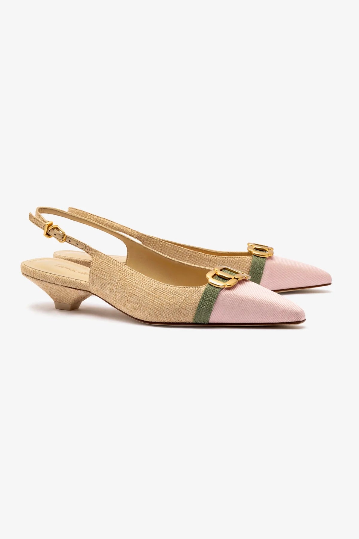 Slingback Franca Ráfia Bege