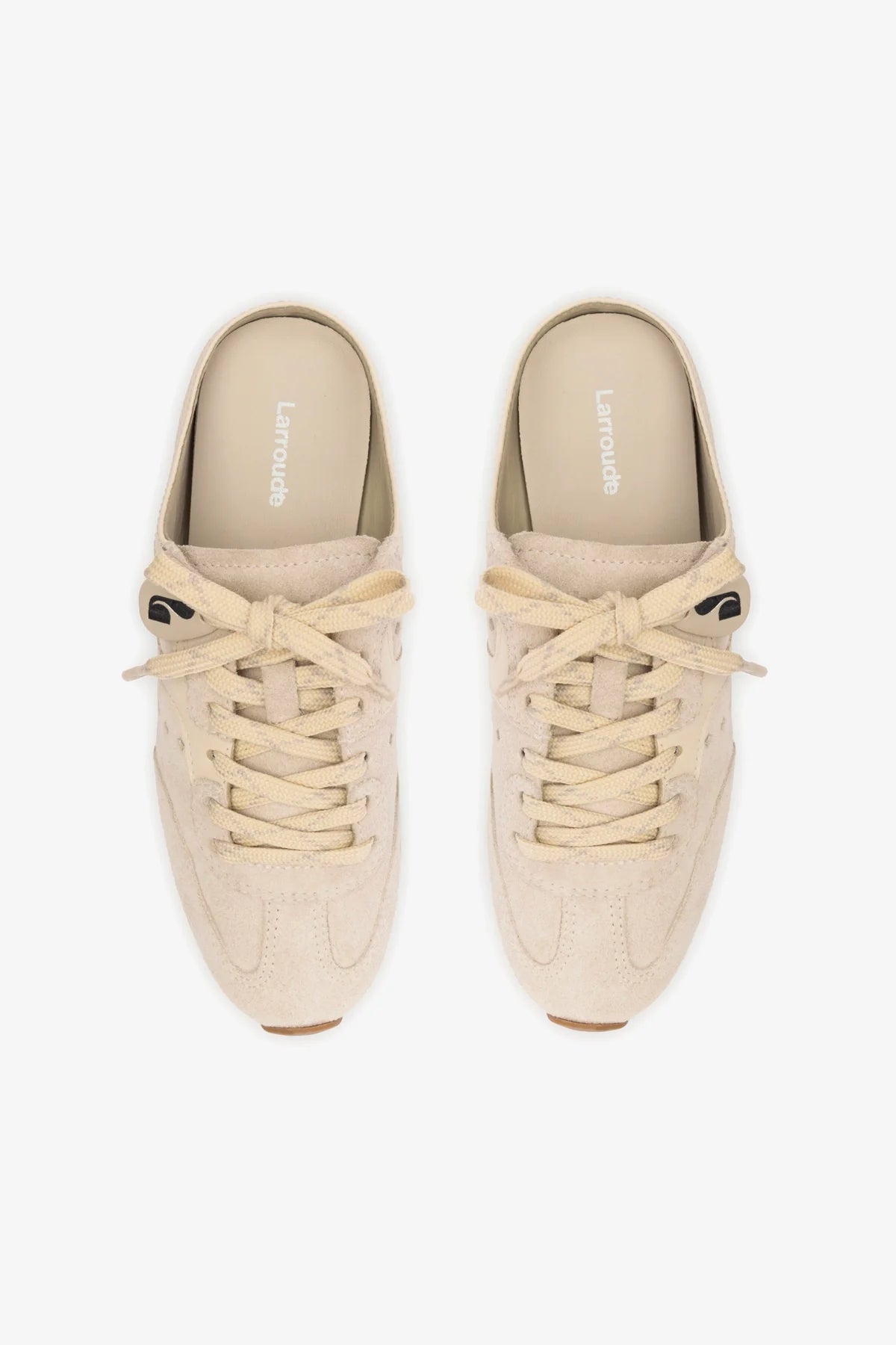 Mule Stella Camurça Cinza e Couro Off White