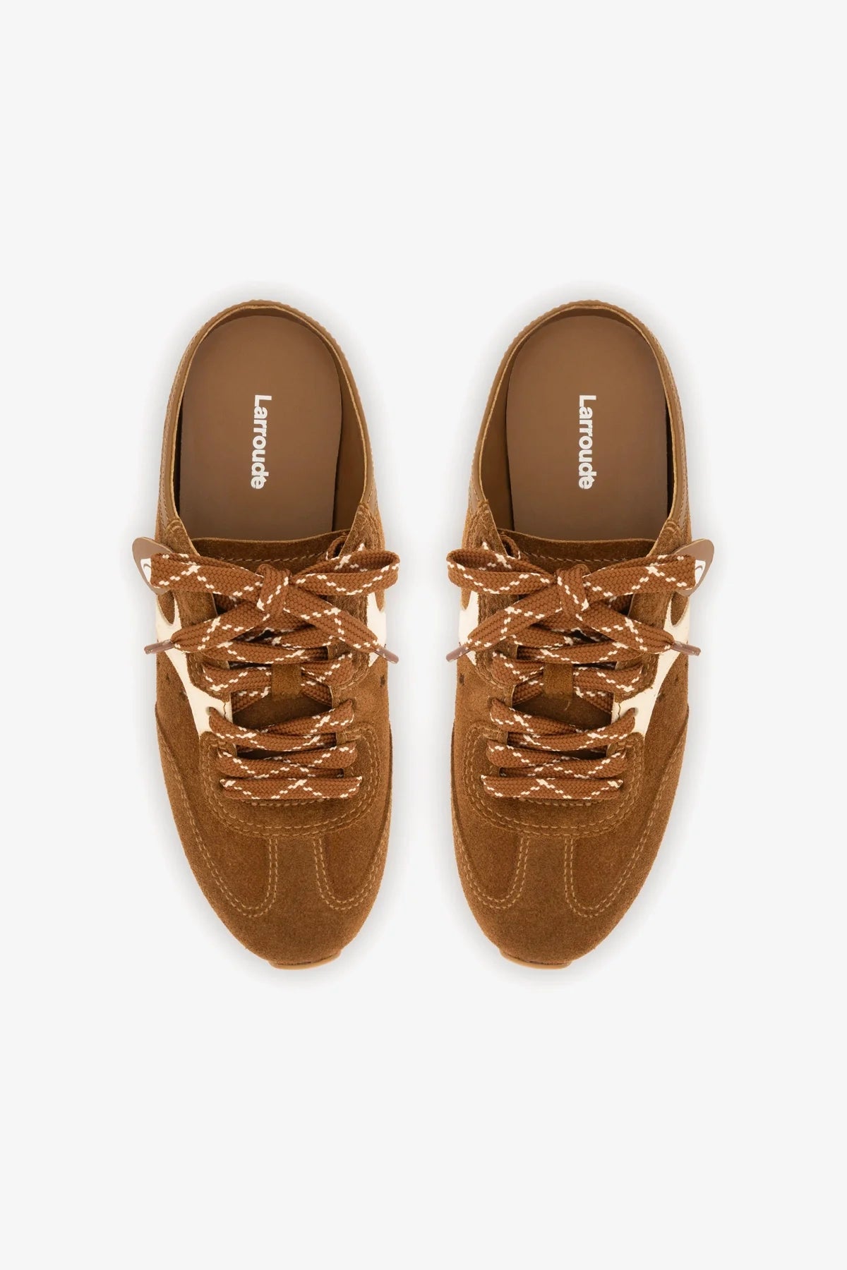 Mule Stella Camurça Terracota e Couro Off White