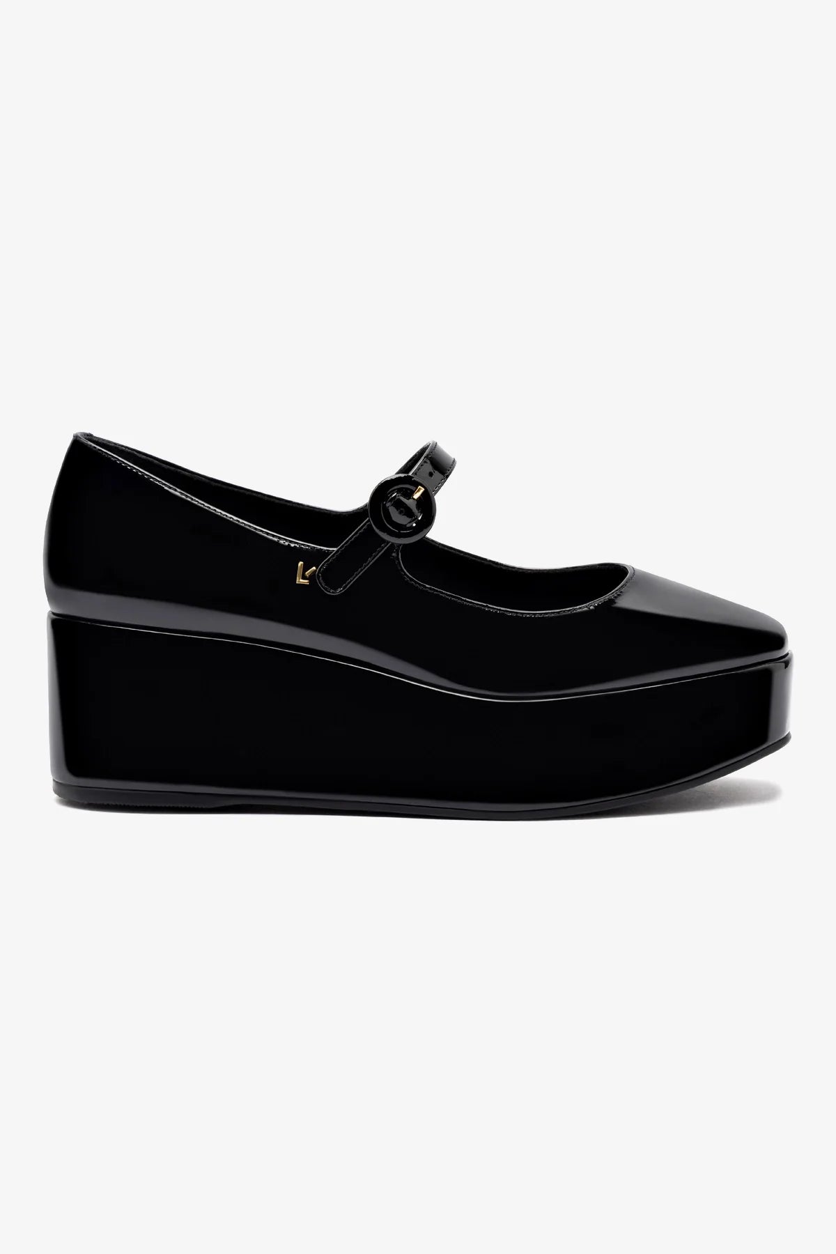 Flatform Blair Couro Verniz Preto