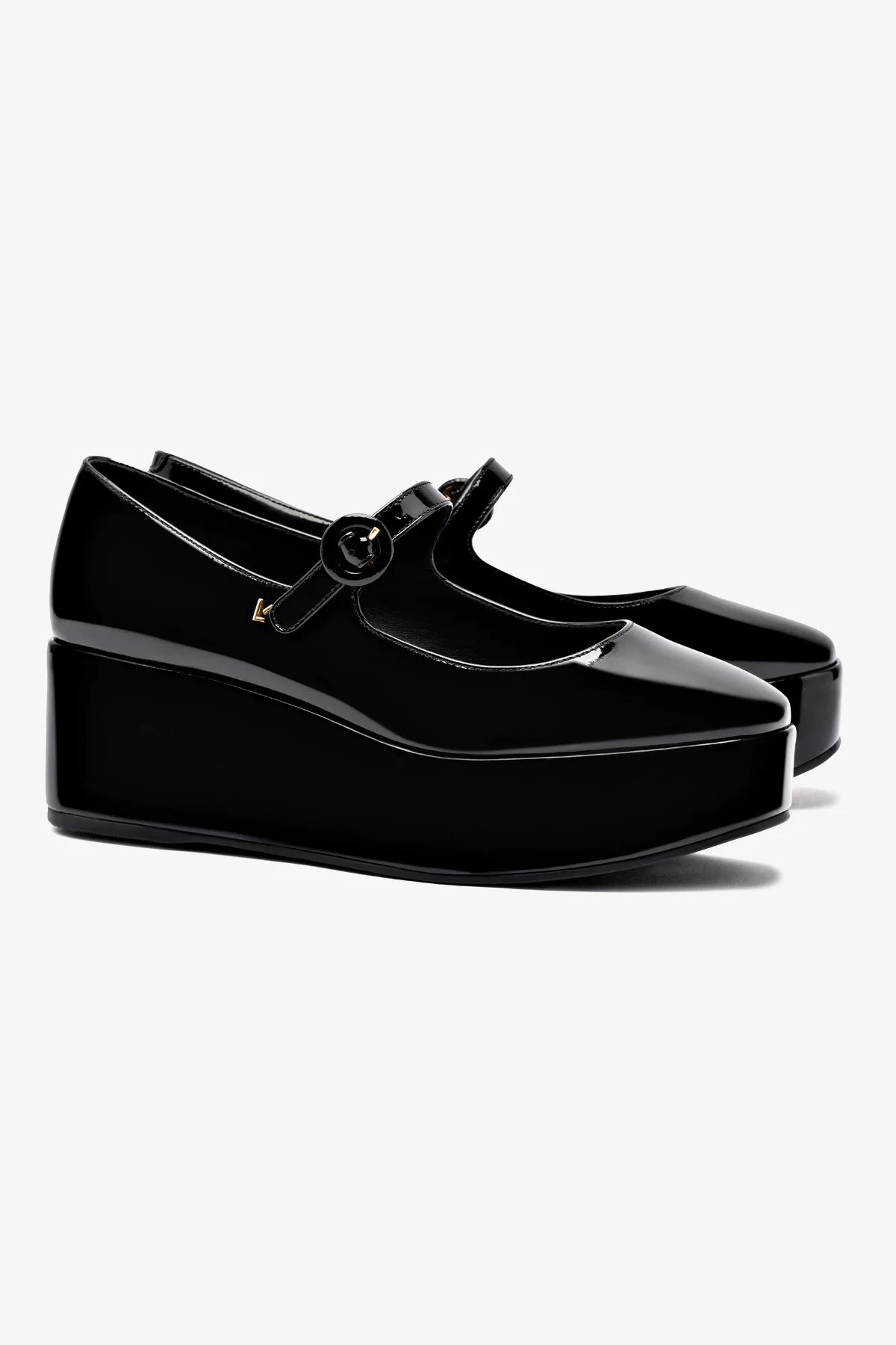 Flatform Blair Couro Verniz Preto