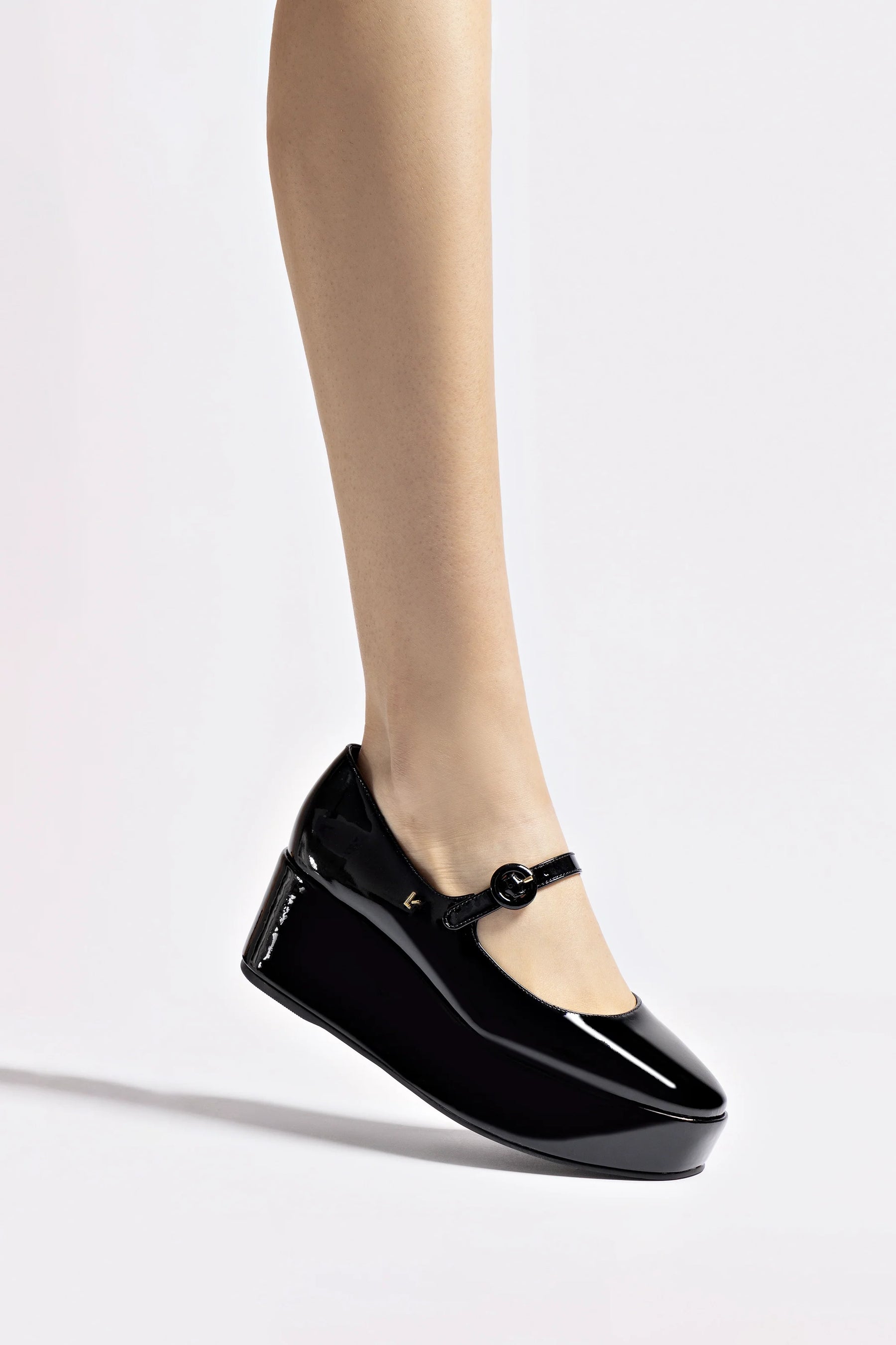 Flatform Blair Couro Verniz Preto