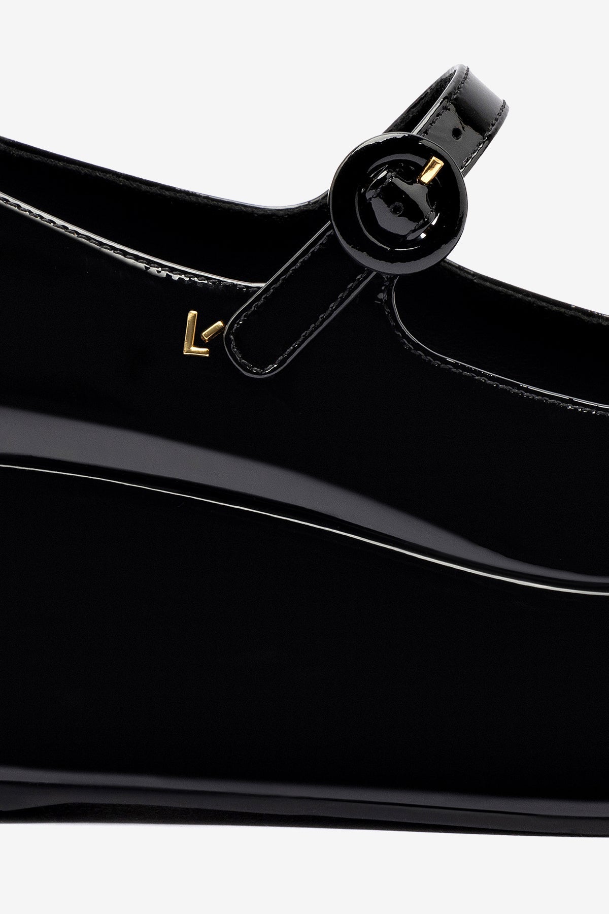 Flatform Blair Couro Verniz Preto